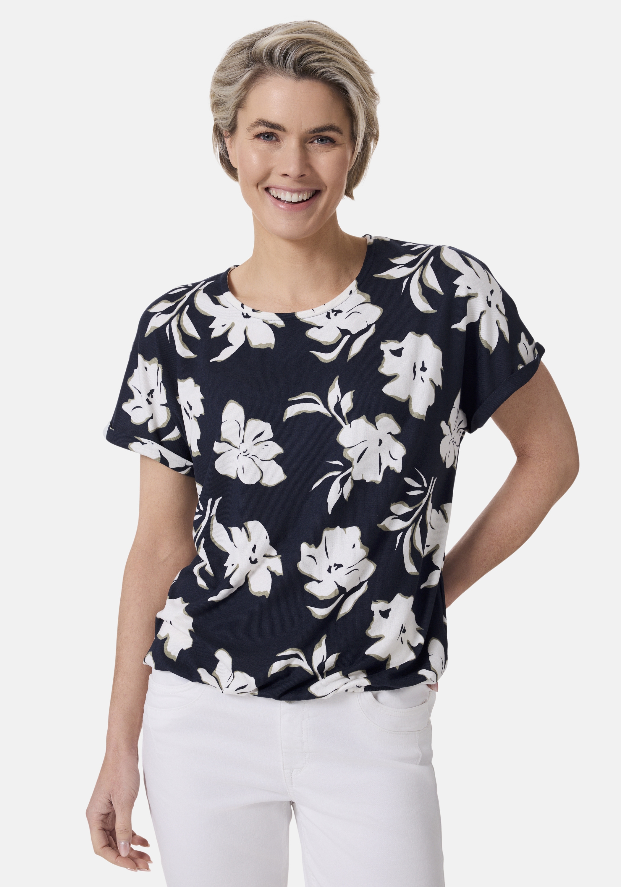 STOOKER WOMEN Kurzarmshirt "STCLEA Print T-Shirt" Regular Fit T-Shirt Spitz günstig online kaufen
