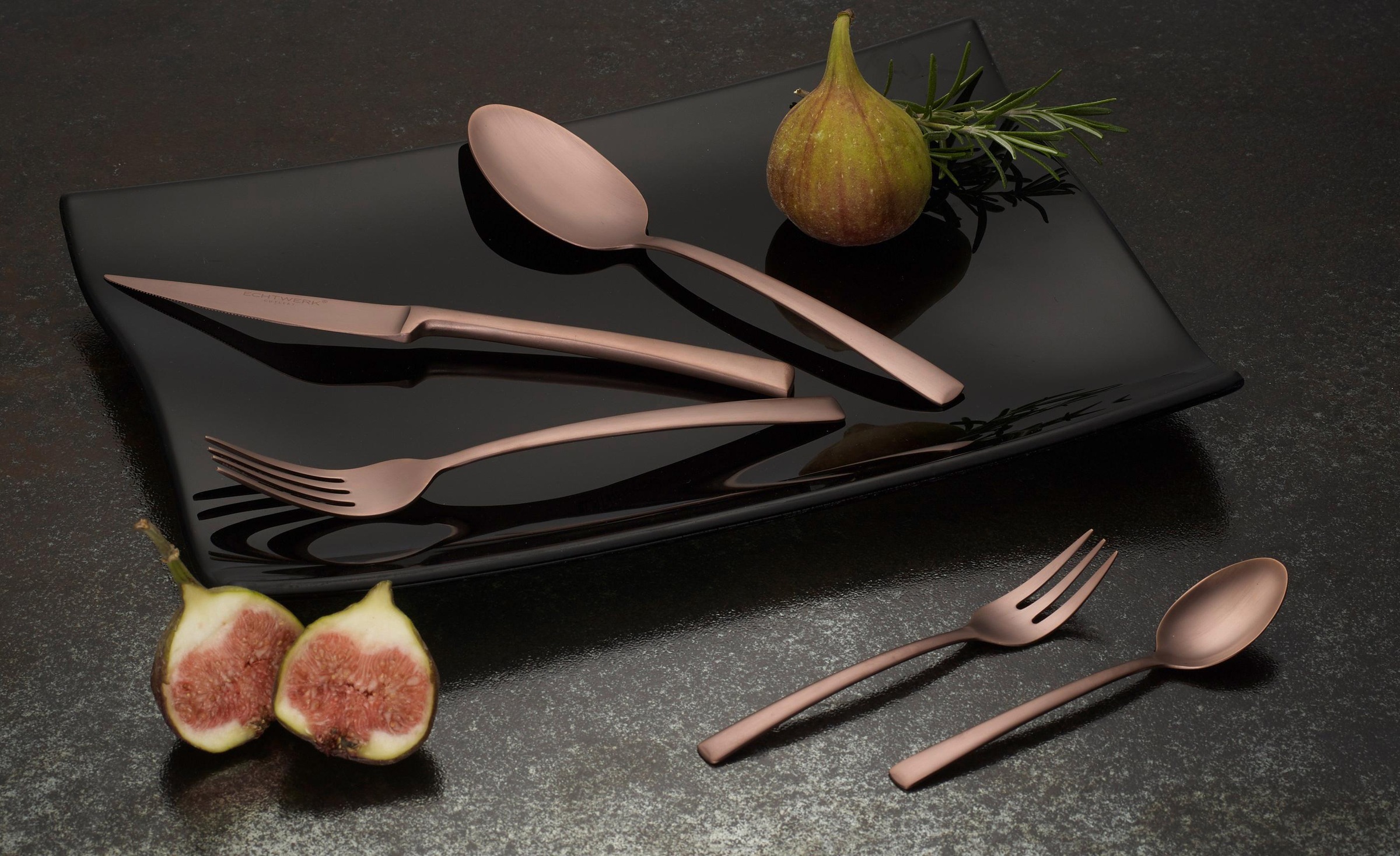 ECHTWERK Besteck-Set »Avelino«, (Set, 30 tlg.), Tafelbesteck, bronzefarben, Geschenkkassette