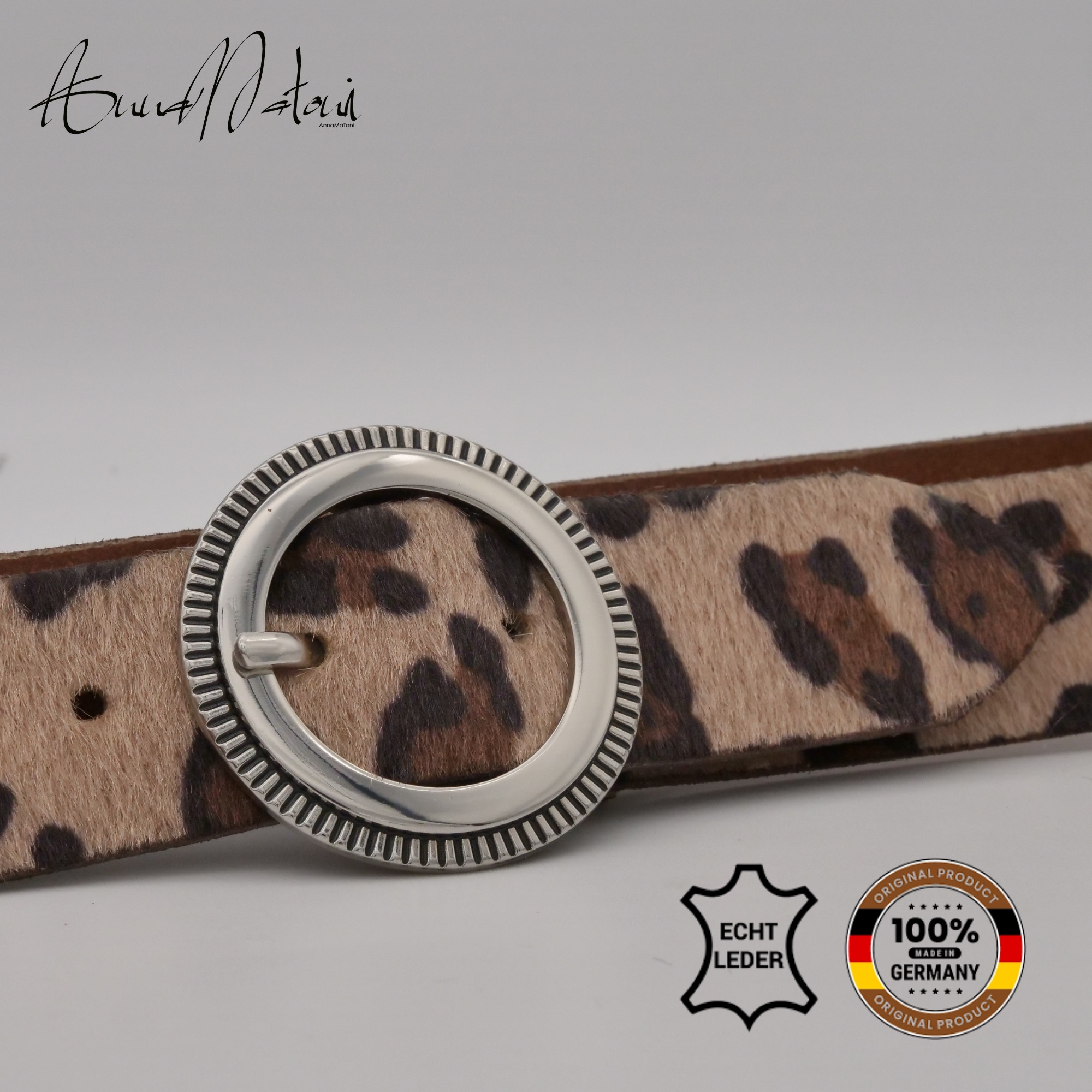 AnnaMatoni Ledergürtel »AnnaMatoni Damen Ledergürtel in hochwertigem Kunstfell in Leo«