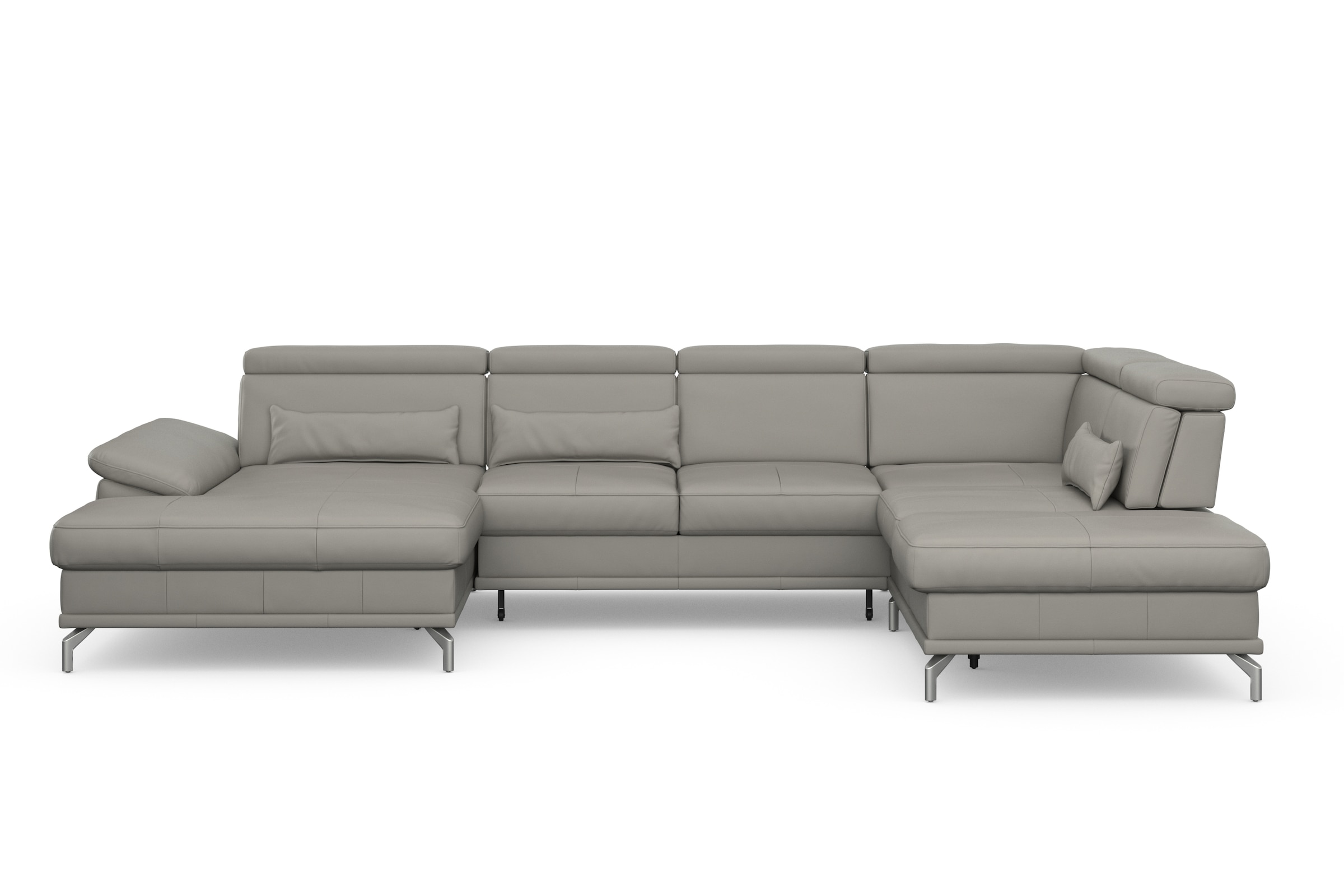 sit&more Wohnlandschaft »Cabrio U-Form, mit Sitztiefenverstellung, Arm- und Kopfteilverstellung«, 3 Nierenkissen, Federkern, optional Bettfunktion und Stauraum