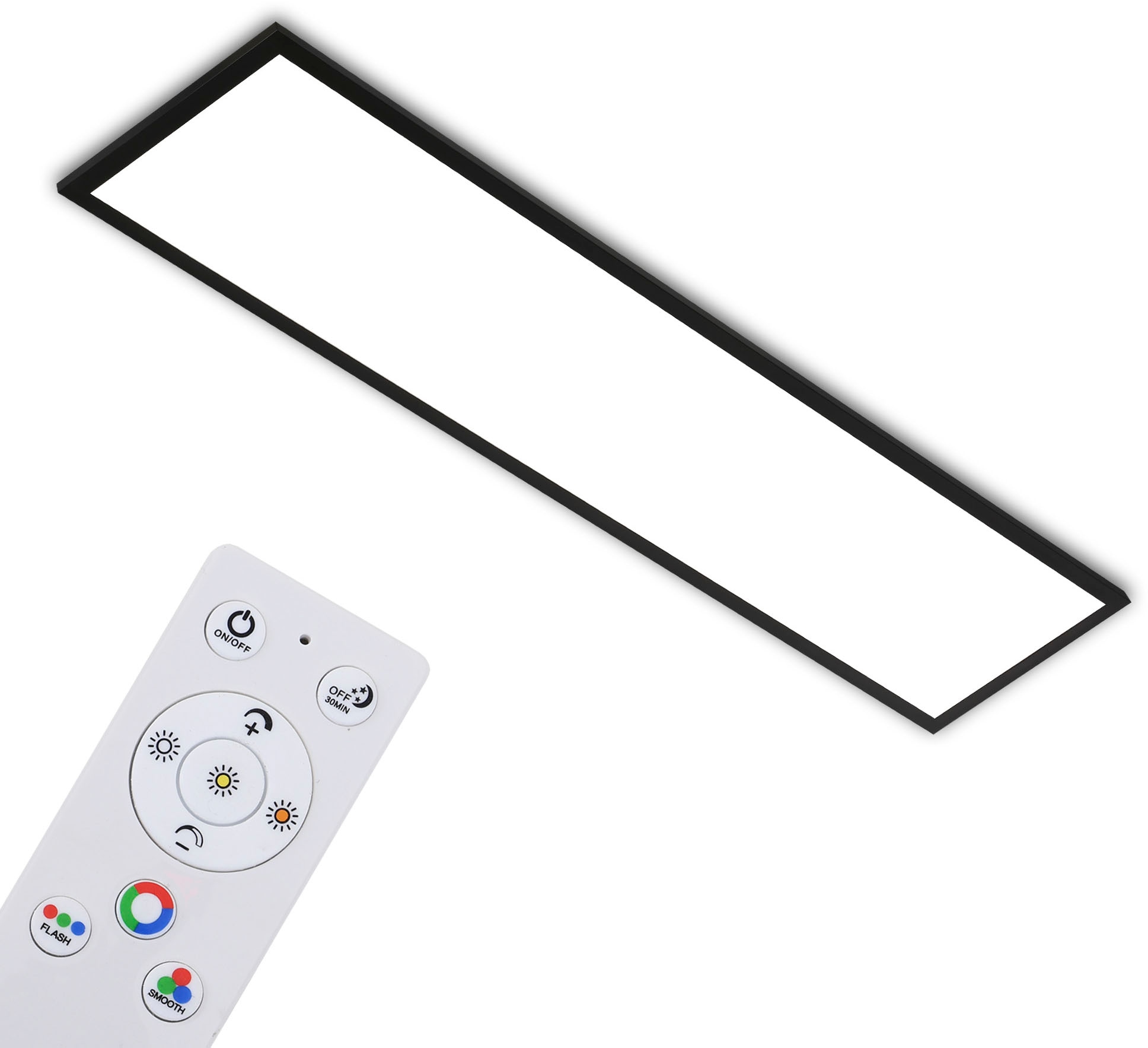 Briloner Leuchten LED Panel »7154015 Colour«, Leuchtmittel LED-Board | LED fest integriert, Deckenlampe, 119,6x29,6x6,5cm, Schwarz, 40W, Wohnzimmer, Schlafzimmer
