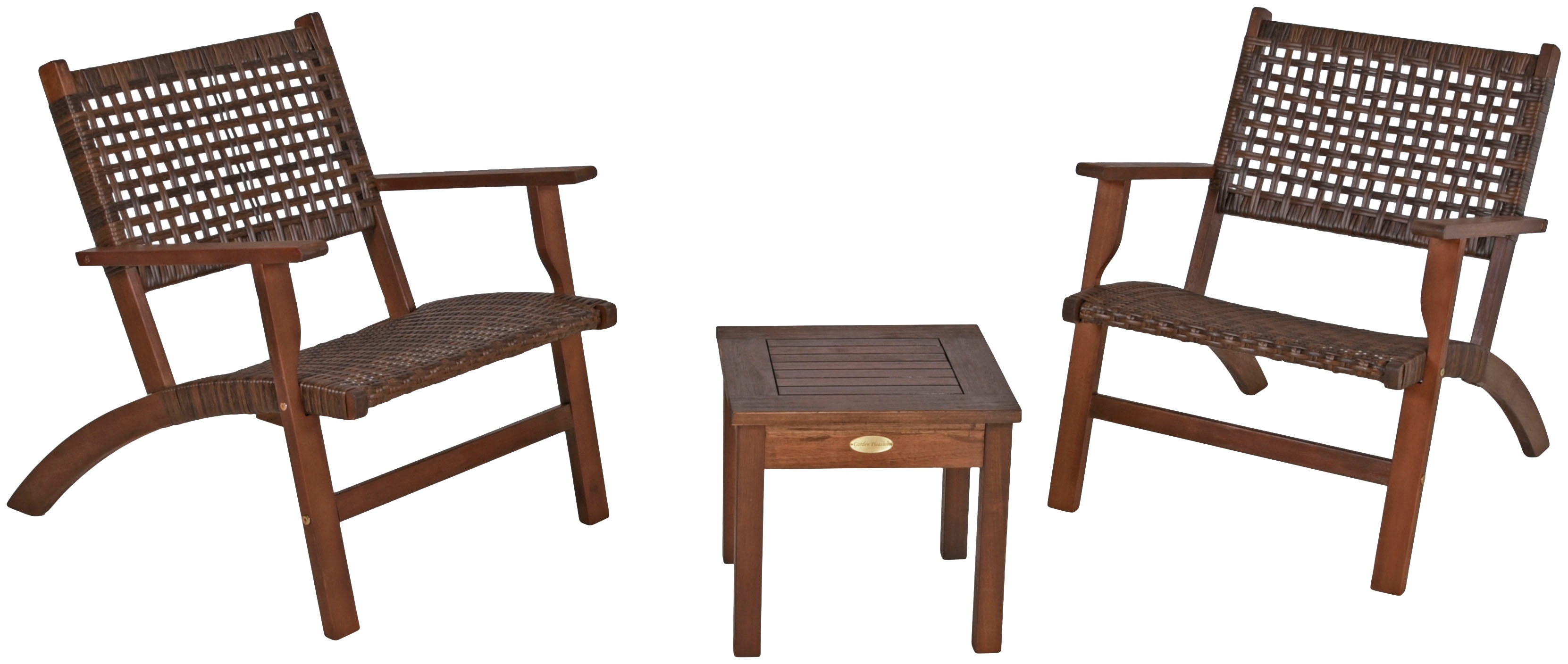 Balkonset GARDEN PLEASURE, braun, Kunststoff, Massivholz, Sitzmöbel-Sets, "Sonora", Teak-Look