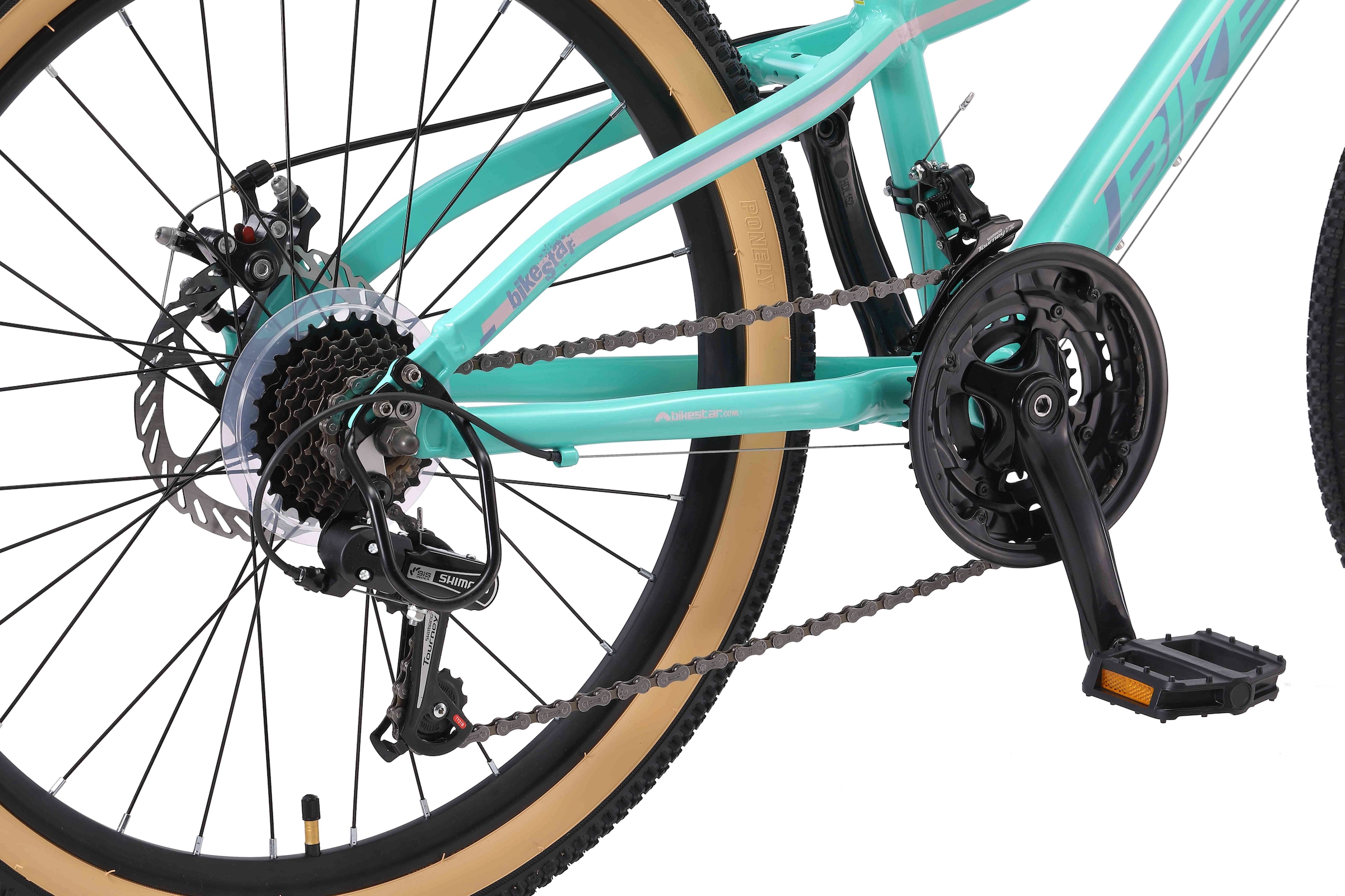 Bikestar Jugendfahrrad, 21 Gang, Shimano, RD-TY21 Schaltwerk, Kettenschaltung