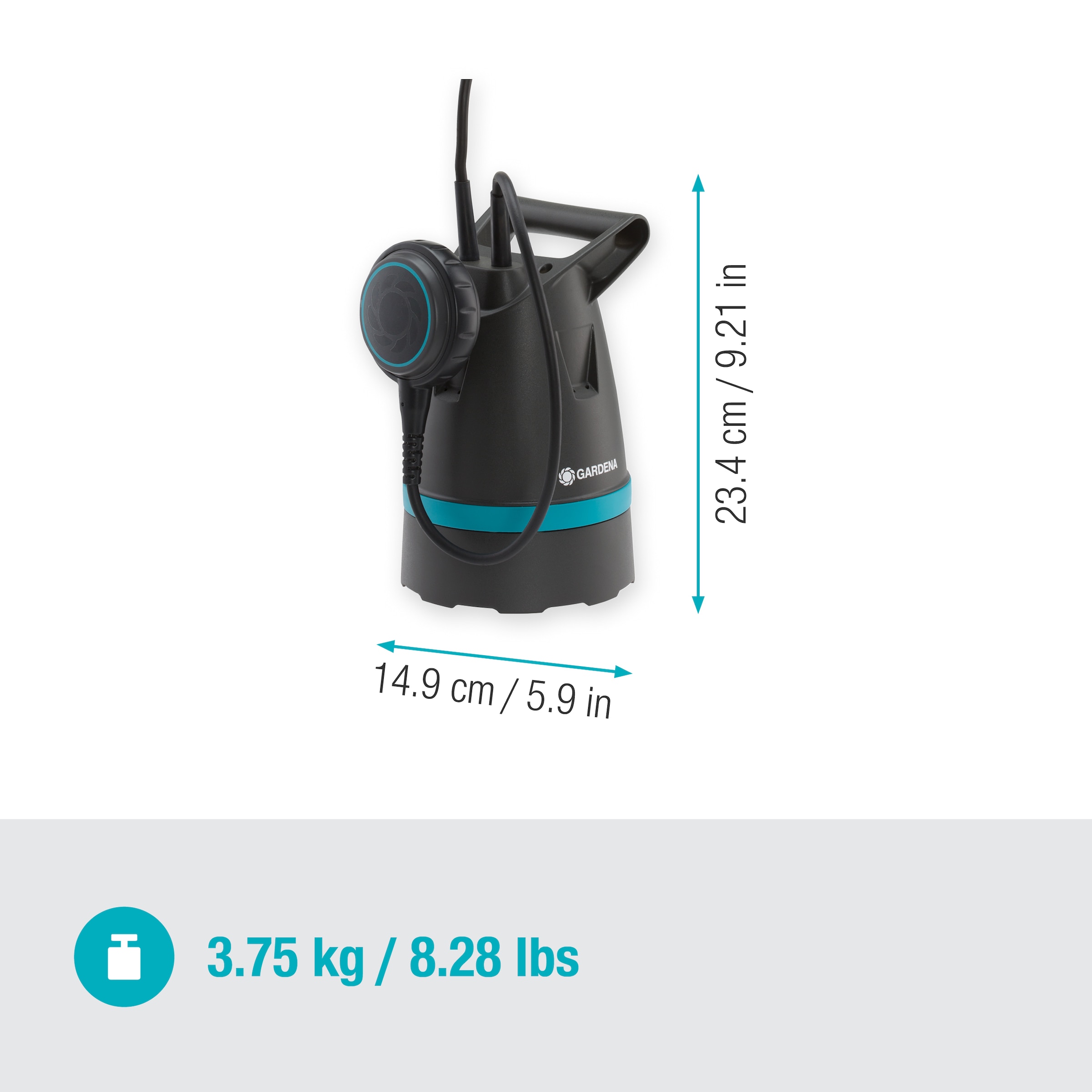 GARDENA Klarwasserpumpe »8600 BASIC«, für drinnen und draußen, 8600 l/h, 400 W