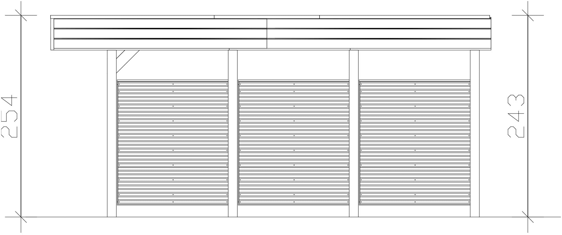 Skanholz Doppelcarport »Friesland Set 13«, Holz, 514 cm, Nussbaum
