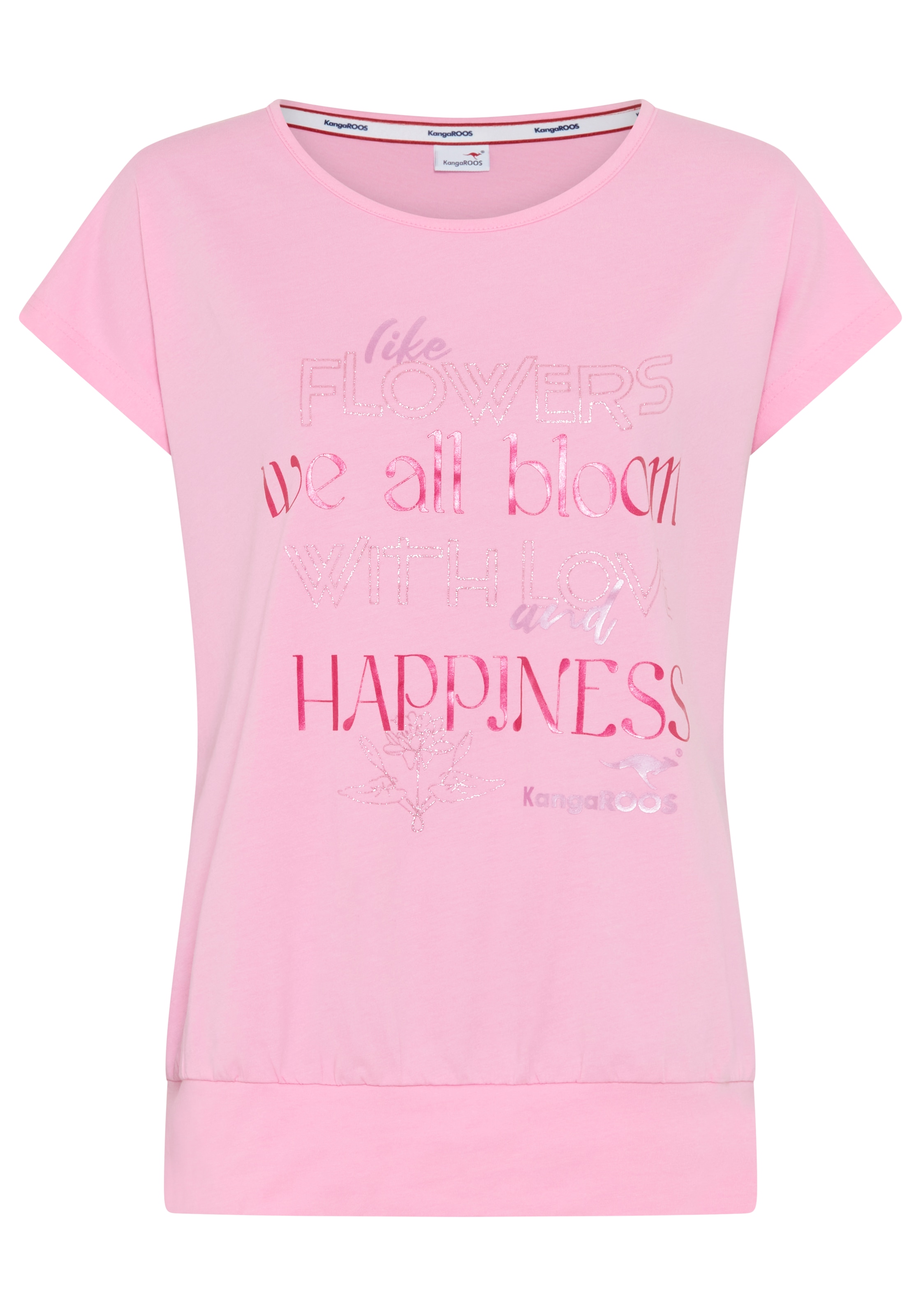KangaROOS T-Shirt Figurumspielende Passform, breiter Bund am Saum, große Gr günstig online kaufen