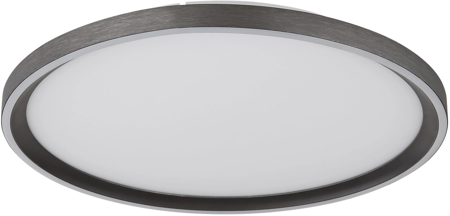 "GLOBO LIGHTING LED Deckenleuchte ""DUBLIN"", grau, 1, Ø 40cm H: 5,5cm, 1 Stk., Leuchten, Deckenlampe, rund, antik, Wohnzimmer, Schlafzimmer, LED