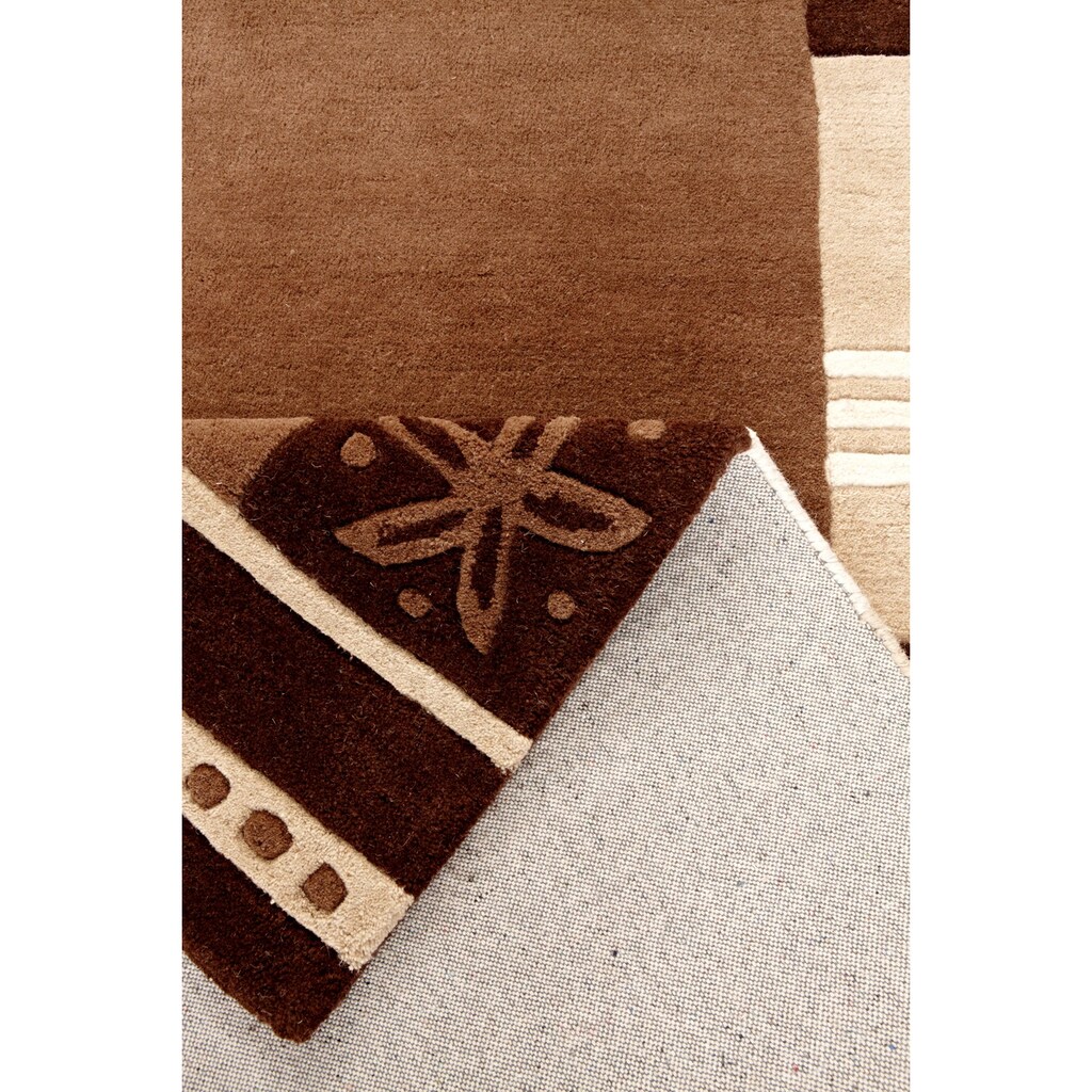 Theko Exklusiv Wollteppich »Estepona«, rechteckig, 13 mm Höhe, reine Schurwolle, handgetuftet, mit Bordüre, Wohnzimmer