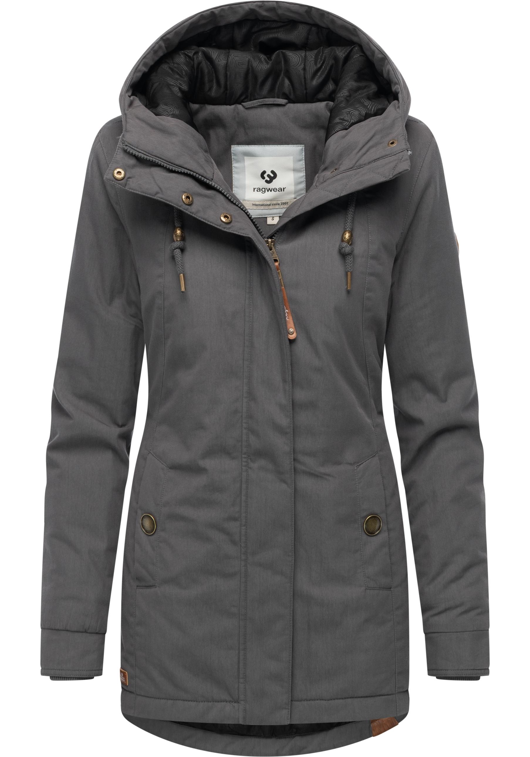 Winterjacke RAGWEAR "Monadena Parka YOUMODO", Damen, Gr. XL (42), stone, Obermaterial: 68% Baumwolle, 32% Nylon; Innenfutter: 100% Polyester; Wattierung: 100% Polyester, figurbetont Po-bedeckend, hoch geschlossener Ausschnitt, verstellbar Rippstrickbündch 3