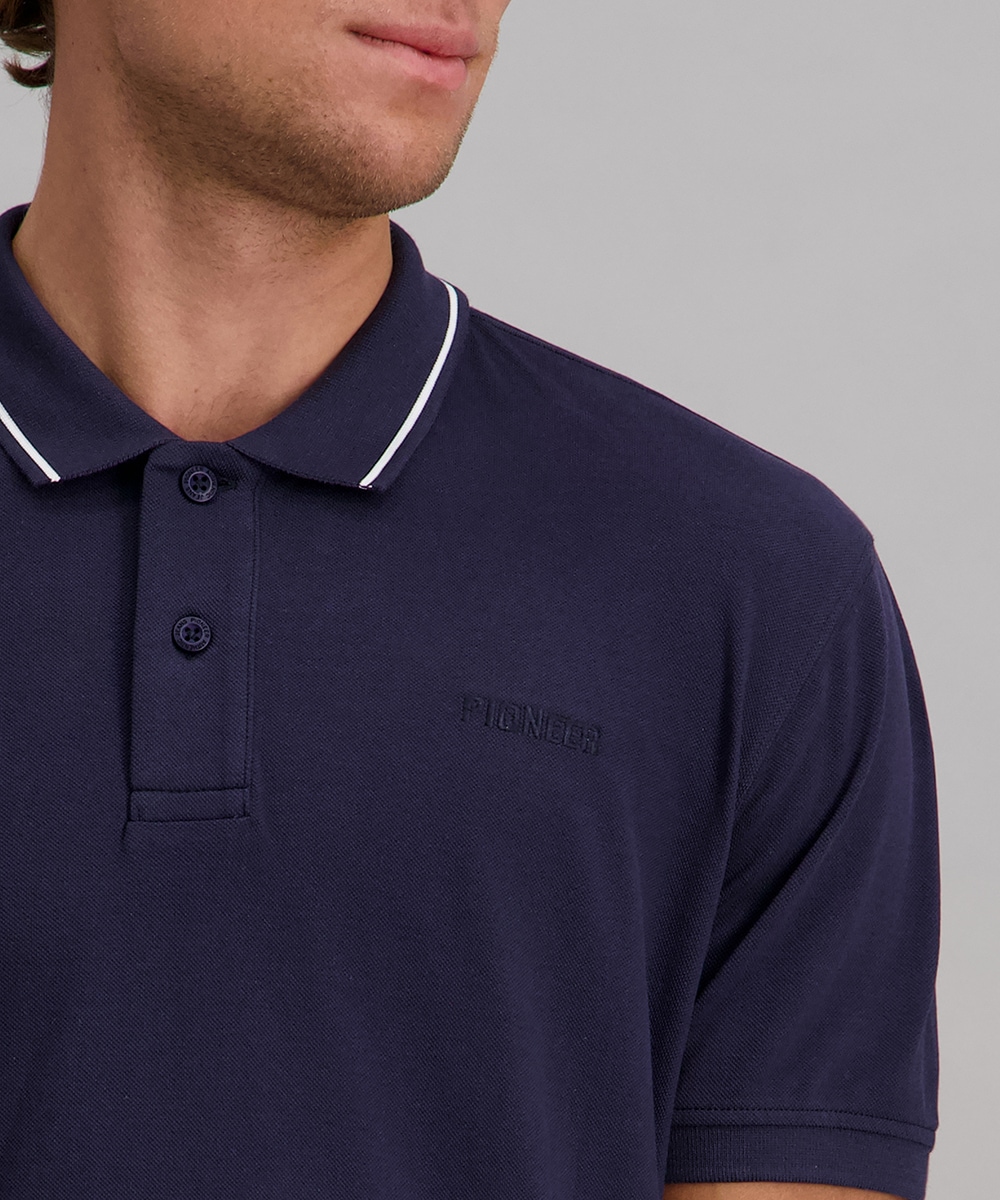 Pioneer Authentic Jeans Poloshirt mit Logo Schriftzug günstig online kaufen