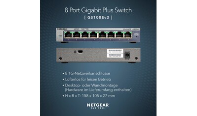 Netzwerk-Switch »GS108E 8-Port Gigabit Ethernet Smart Managed Plus«