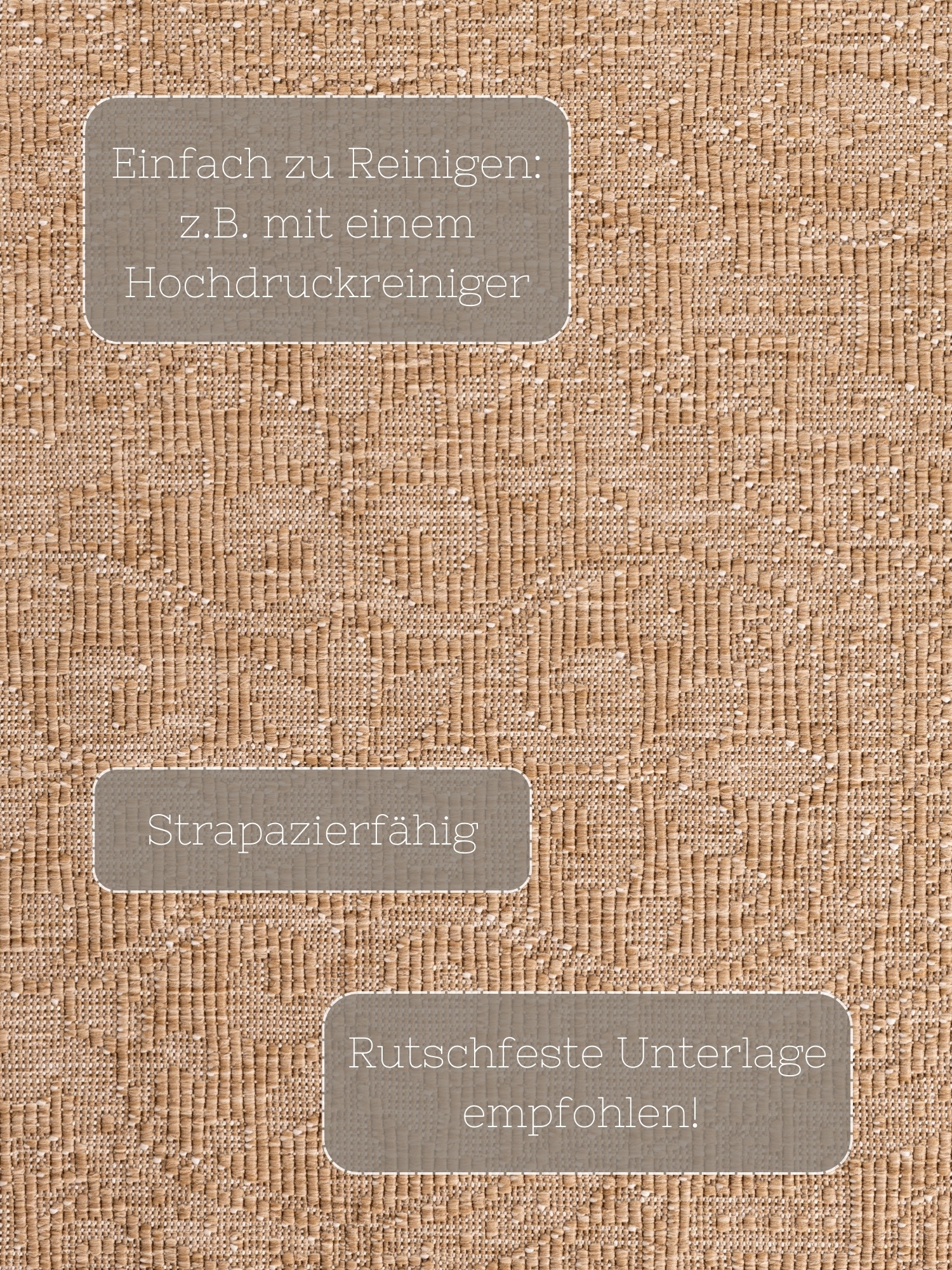Outdoorteppich HANSE HOME "Rosel Wendeteppich", weiß (jute, weiß), B:200cm H:5mm L:290cm, Polypropylen, Teppiche, Outdoorteppich, In und Outdoor, Flachgewebe, wetterfest, pflegeleicht, robust 3