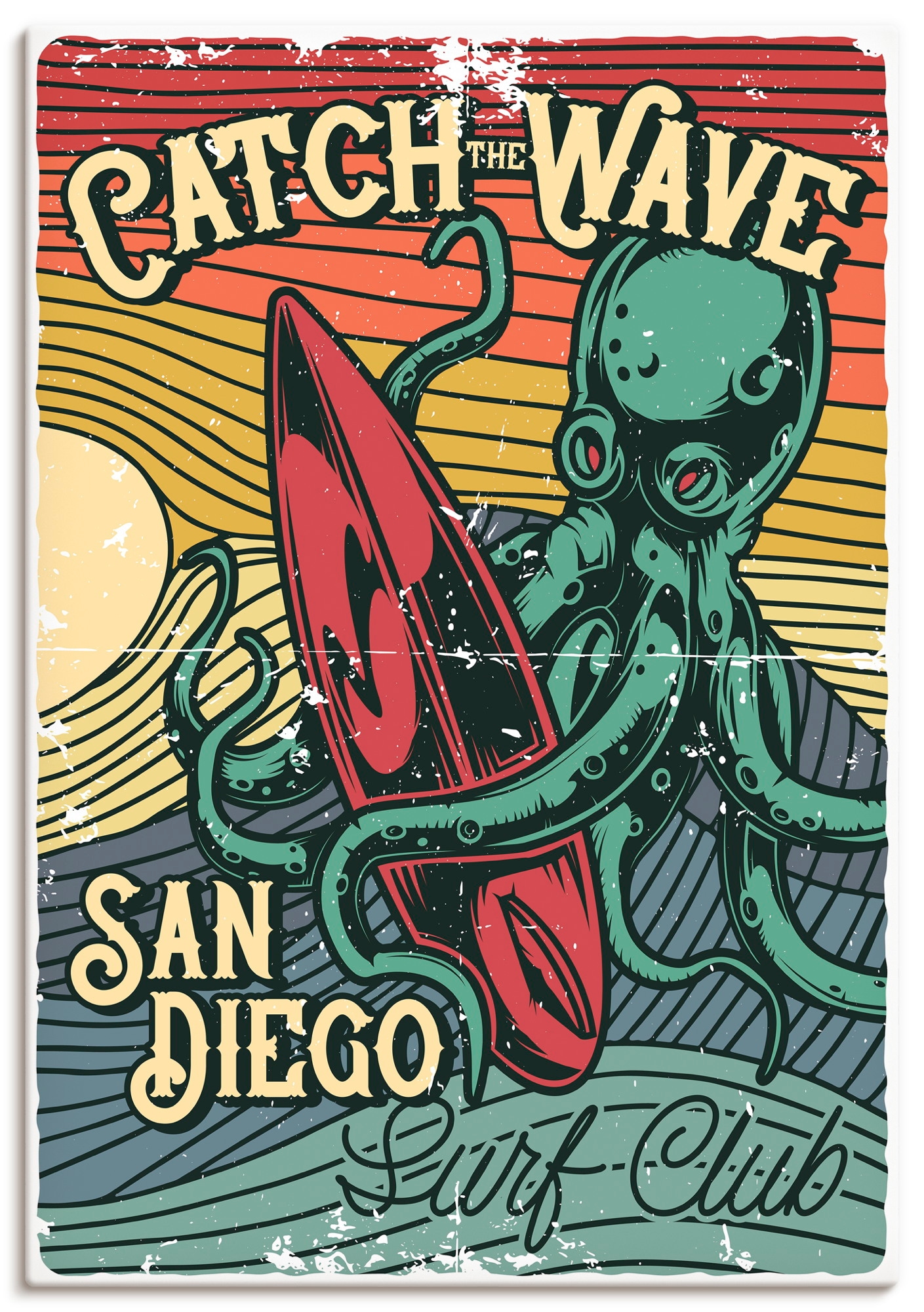 Artland Wandbild "Erleben Sie die Welle San Diego" 1 Stk. tlg. als Alubild, Leinwandbild, Poster, Wandaufkleber in verschied. Größen