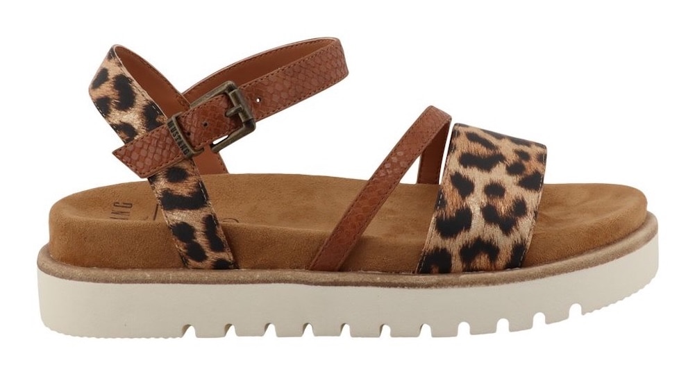 Mustang Shoes Sandale »Malina«  Plateausandalette, Sommerschuh, Urlaubsschuh in Leo-Optik