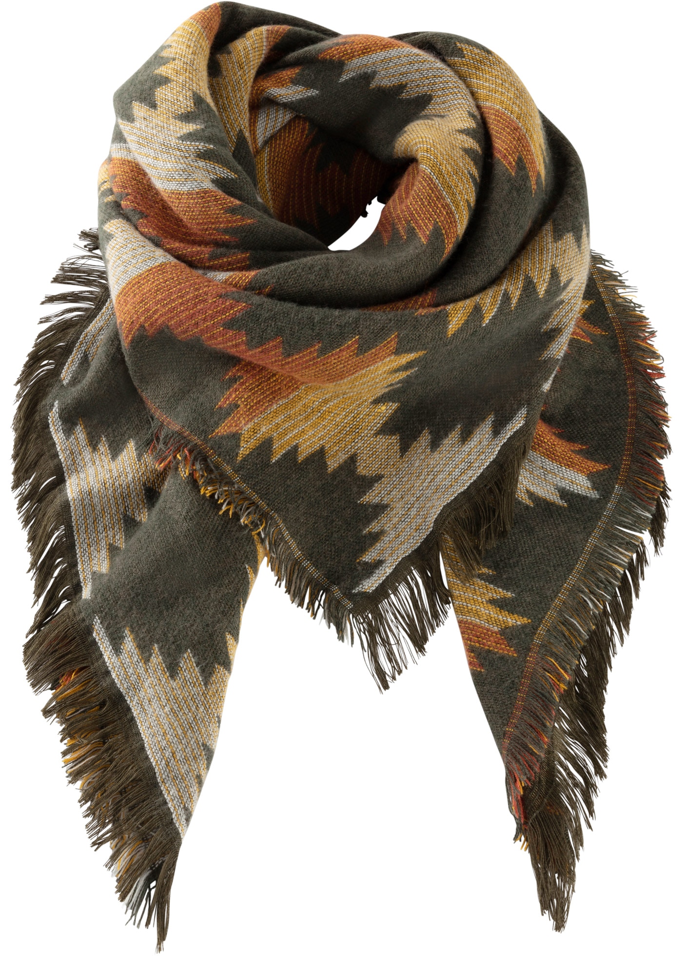 bonprix Halstuch 1 Stk. XXL-Form, aus Polyacryl und Polyester, mit Fransen, günstig online kaufen