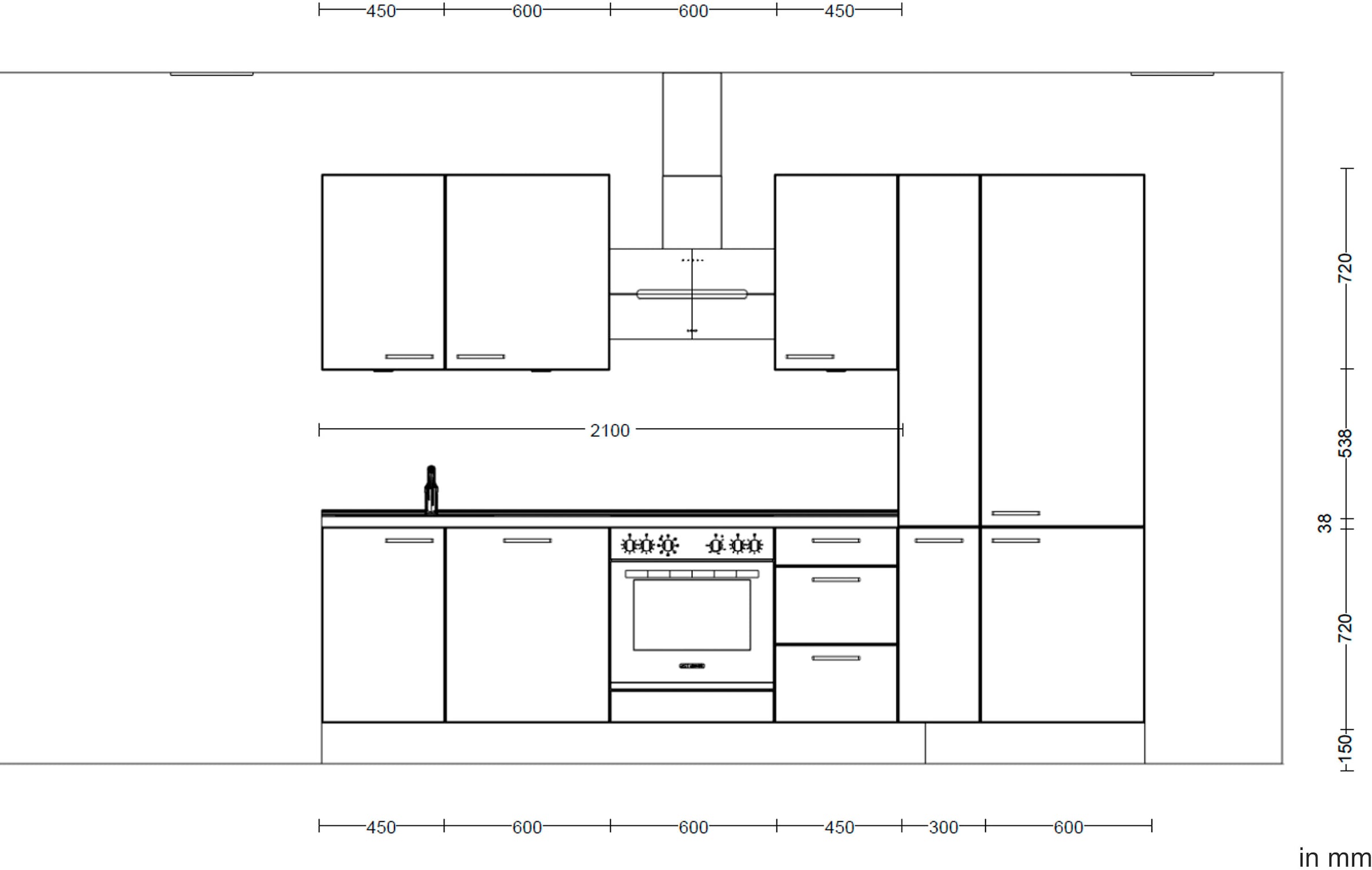 nobilia® Küchenzeile »"Flash II"«, vormontiert, Ausrichtung wählbar, Breite 300 cm, wahlw. mit E-Geräten