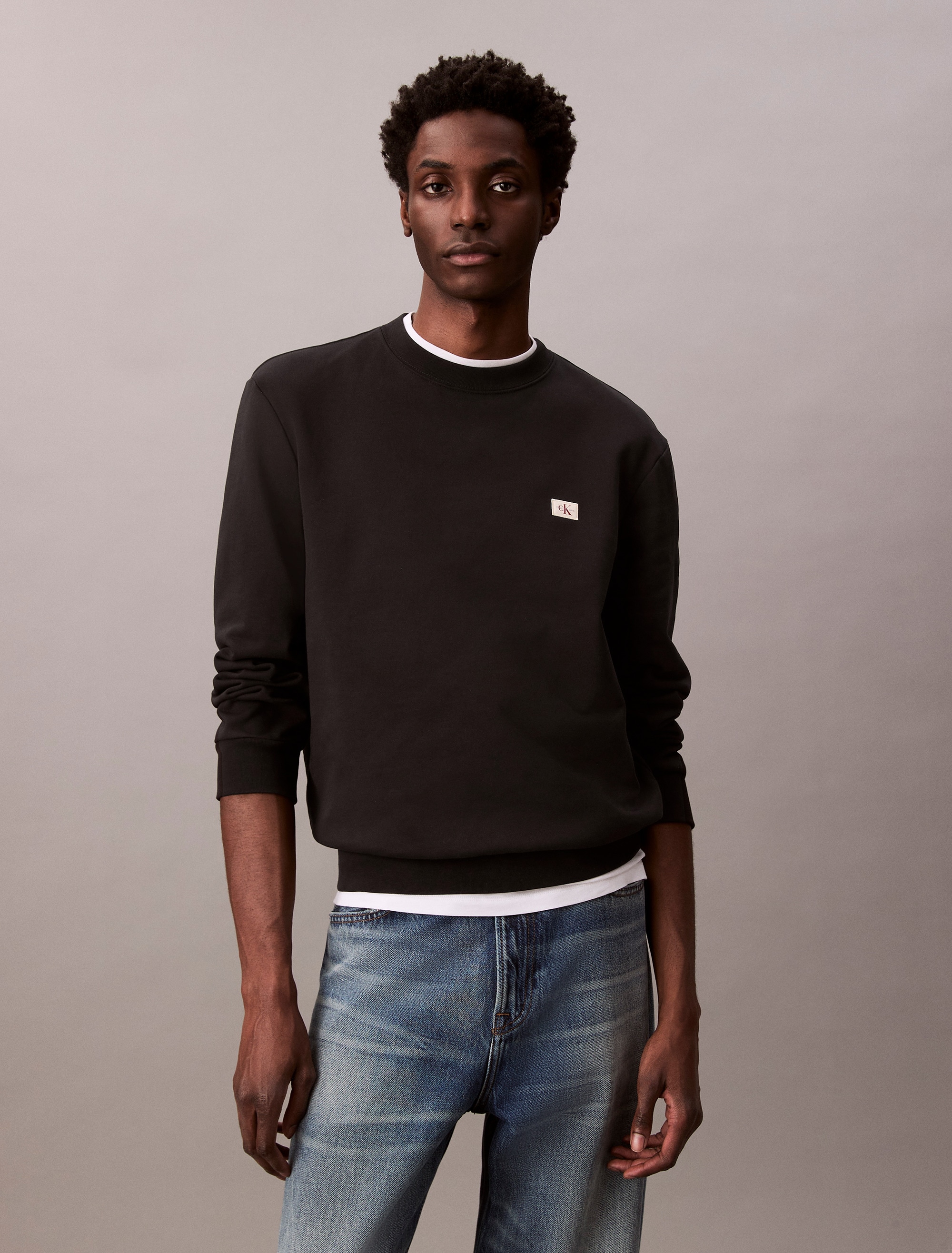 Calvin Klein Jeans Sweatshirt "400GSM TRRY BDG CRWN", Mit Rundhalsausschnit günstig online kaufen