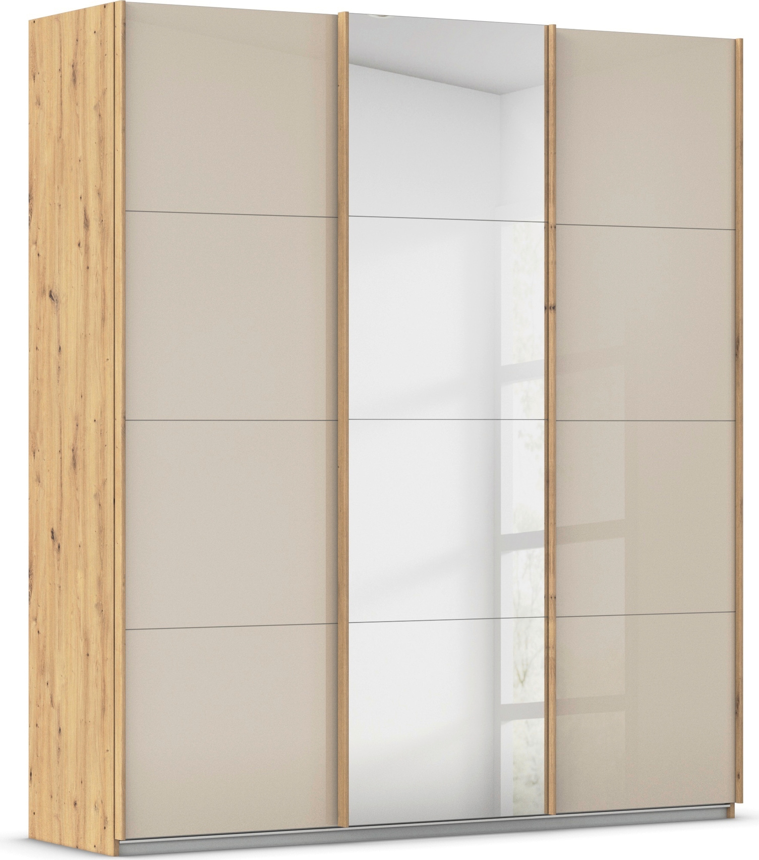 OTTO home Schwebetürenschrank "Kleiderschrank Kleiderschränke Schrank Garderobe AGORDO mit Glasfront" Breiten 203/271/315/360 cm, Höhen 210/229 cm, durchdachte Innenausstattung, in 4 Breiten und 2 Höhen MADE IN GERMANY
