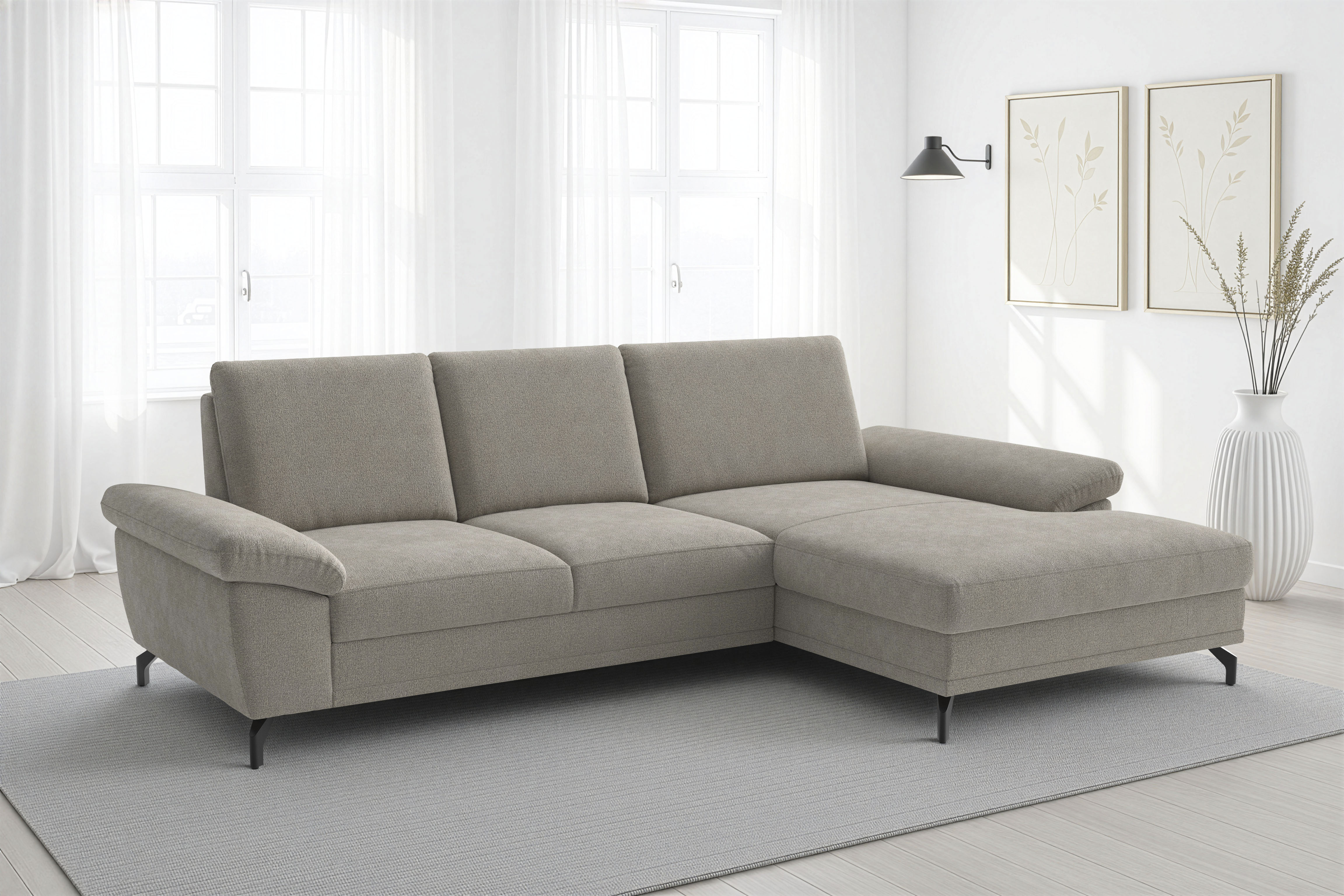 sit&more Ecksofa "Chelsea L-Form, B: 264 cm, Armteil- & Sitztiefenverstellung" optional Schlaffunktion und Bettkasten