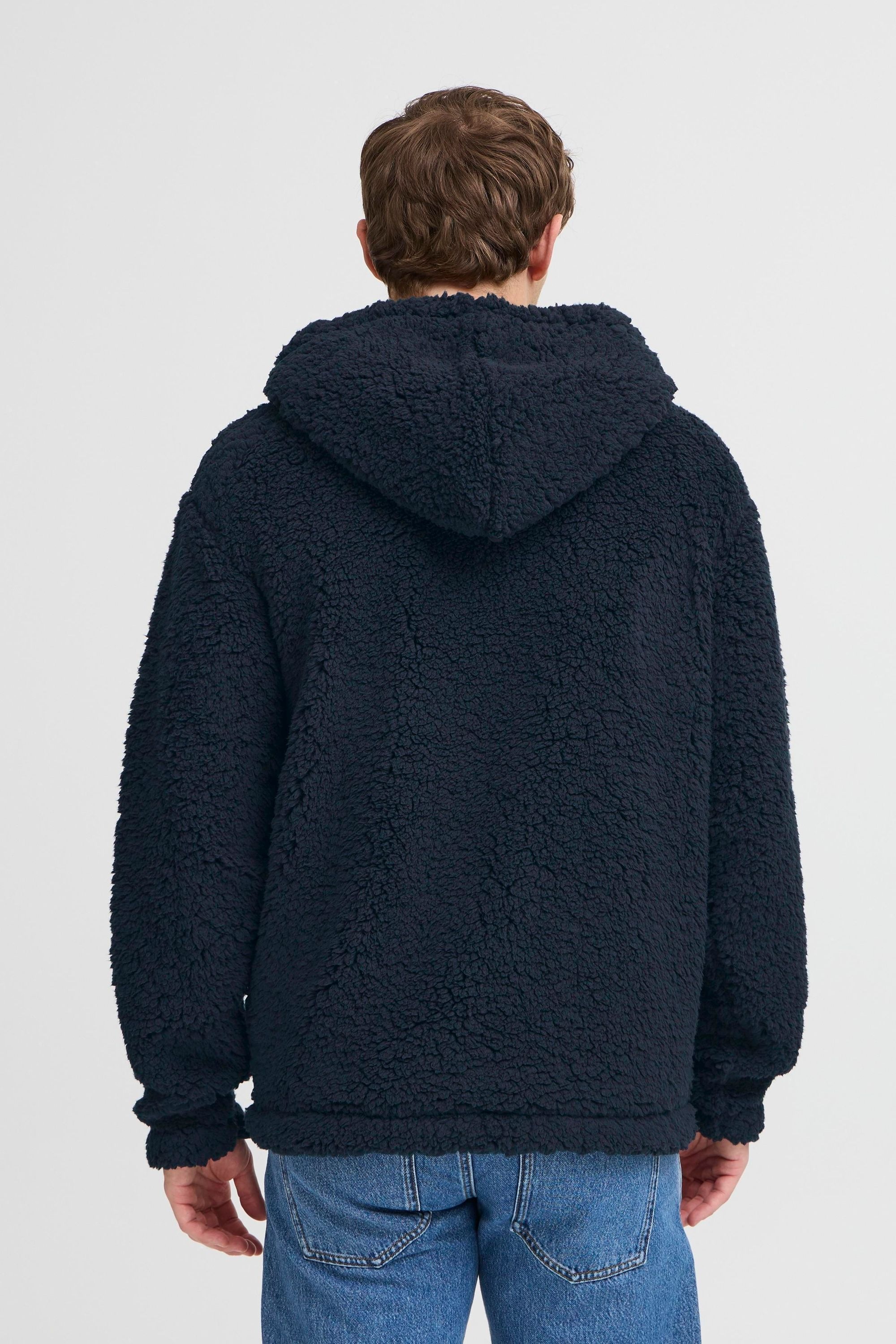 11 PROJECT Fellimitatjacke PRDaag Hooded Sweatshirt Blue M 3