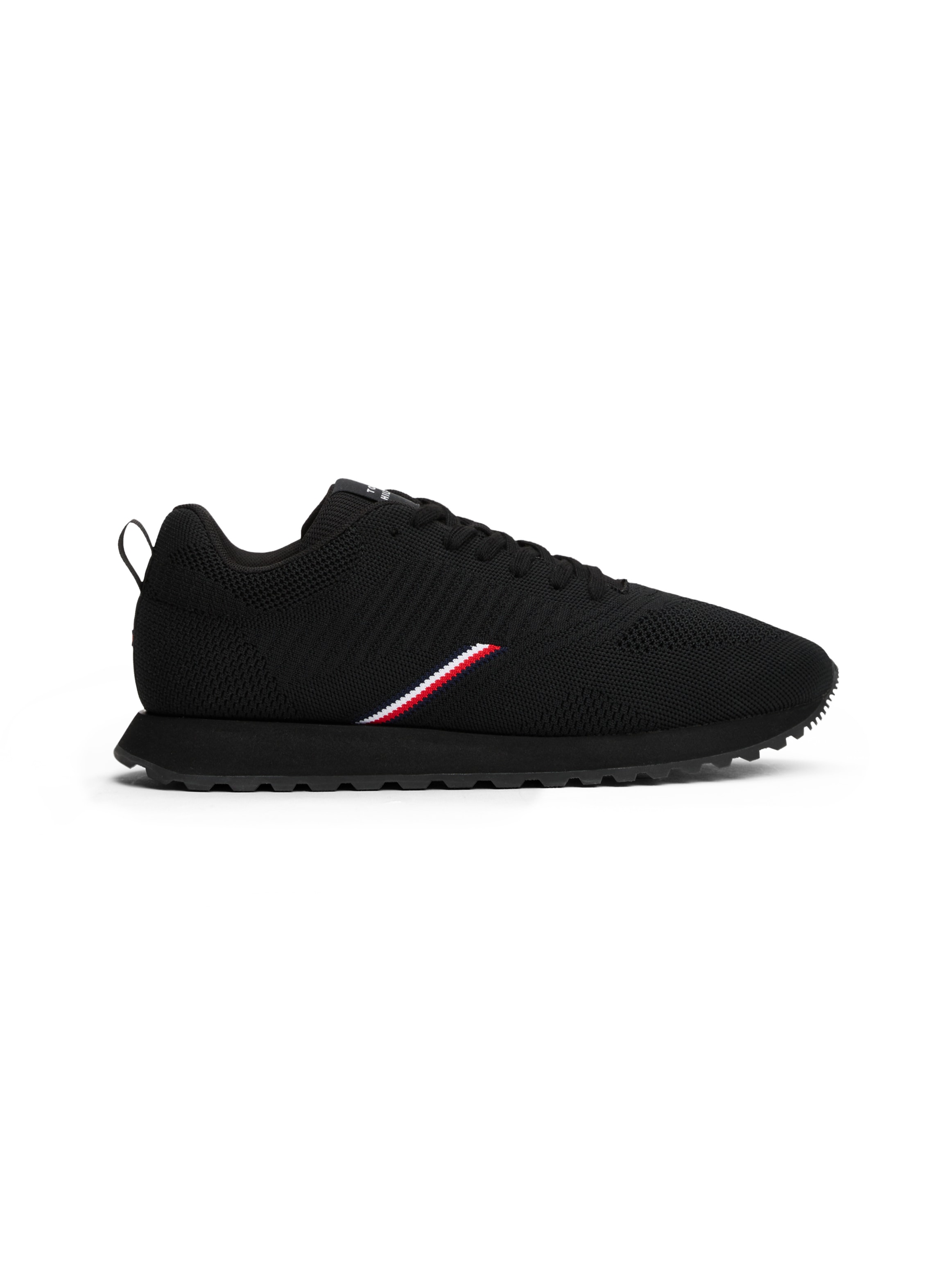 Tommy Hilfiger Sneaker »NEW RUNNER EVA CORPO KNIT«, Freizeitschuh, Halbschuh, Schnürschuh mit Streifen in Tommy Farben