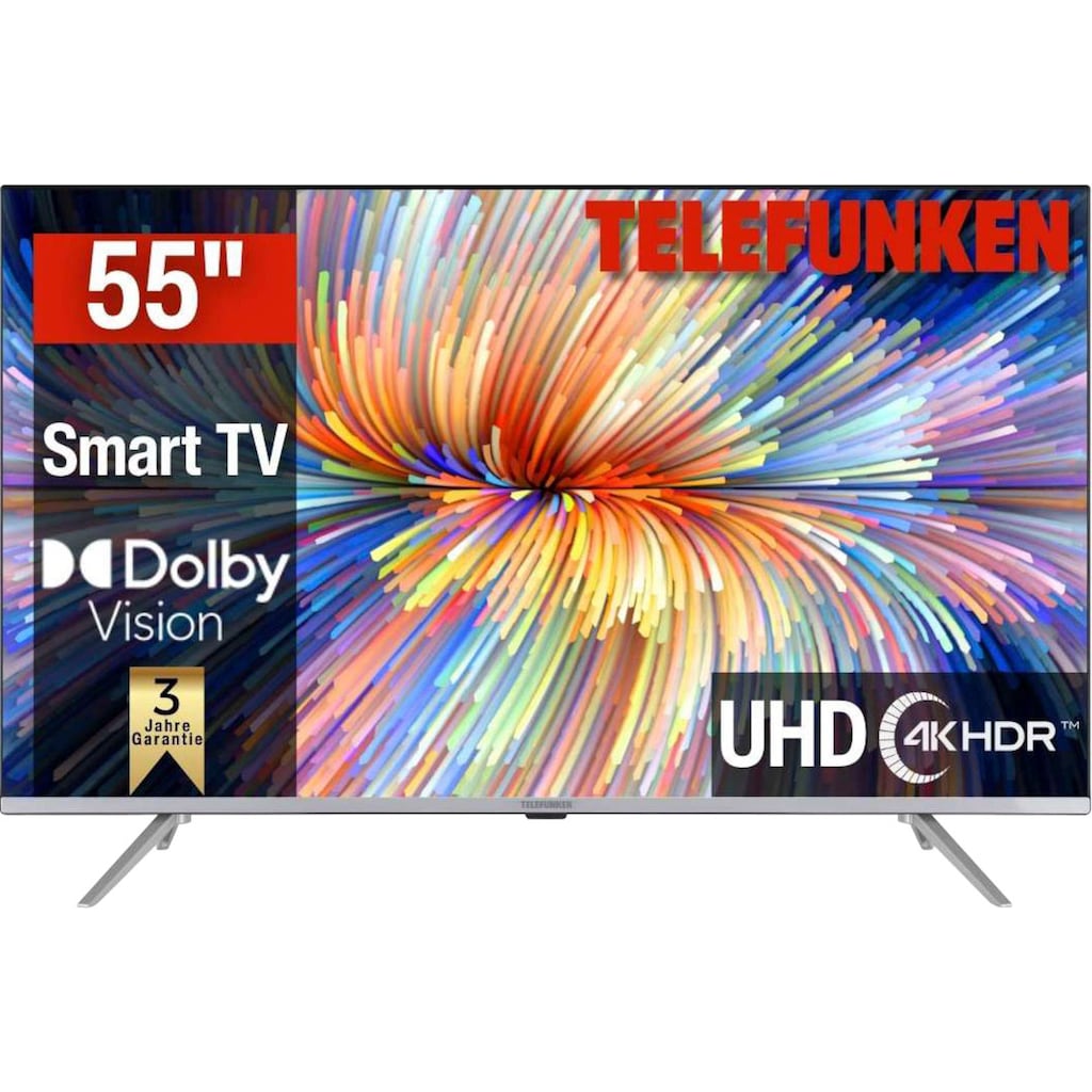 Telefunken LED-Fernseher »D55V850M5CWHI«, 138 cm/55 Zoll, 4K Ultra HD, Smart-TV