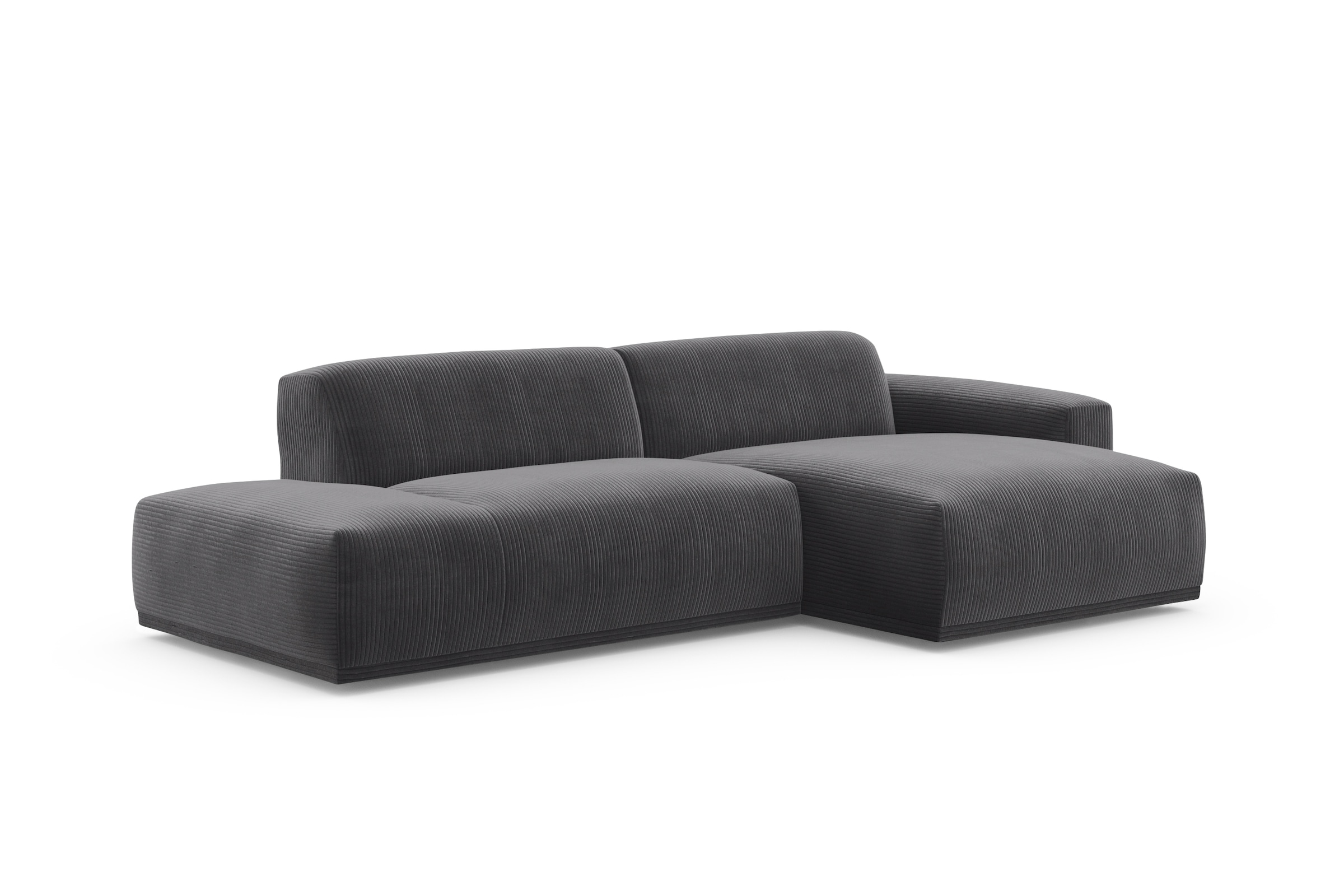 TRENDMANUFAKTUR Ecksofa Braga, aus 2 Teilen, moderner Cord-Stoff