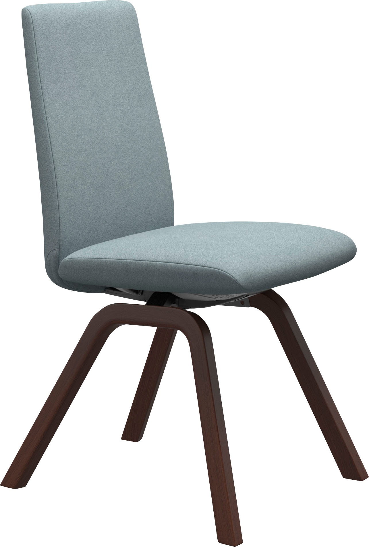 Polsterstuhl STRESSLESS "Laurel", blau (aqua dinamica, walnuss), B:49cm H:92cm T:59cm, Microfaser DINAMICA (88% Polyester, 12% Polyurethan), Stühle, Polsterstuhl, Low Back, Größe M, mit schräggestellten Beinen in Walnuss