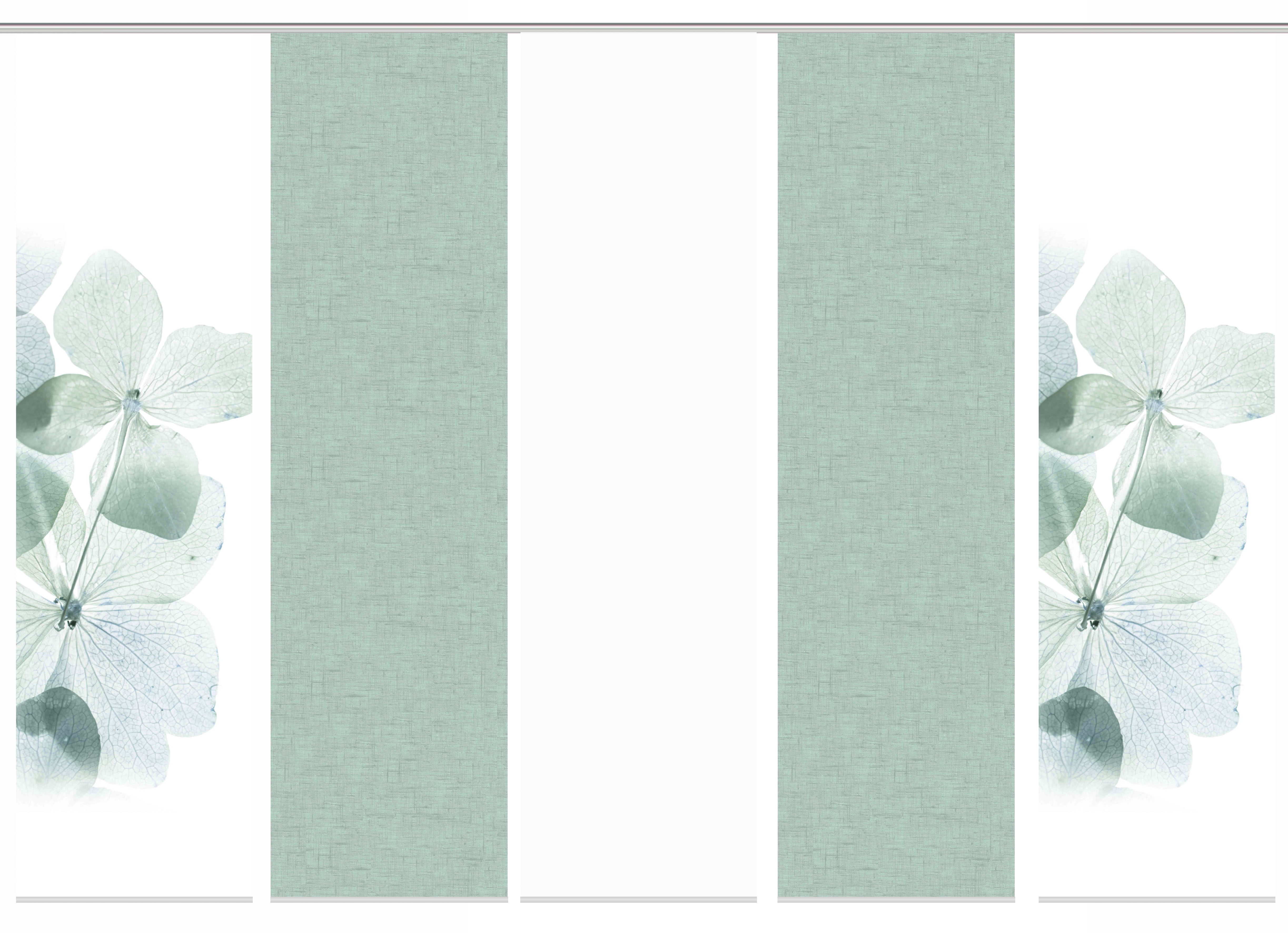 Thumbnail - HOME WOHNIDEEN Schiebegardine "BONITA 5er SET" Paneelwagen 5 Stk. tlg. Schiebevorhang Digidruck 5er Set BONITA