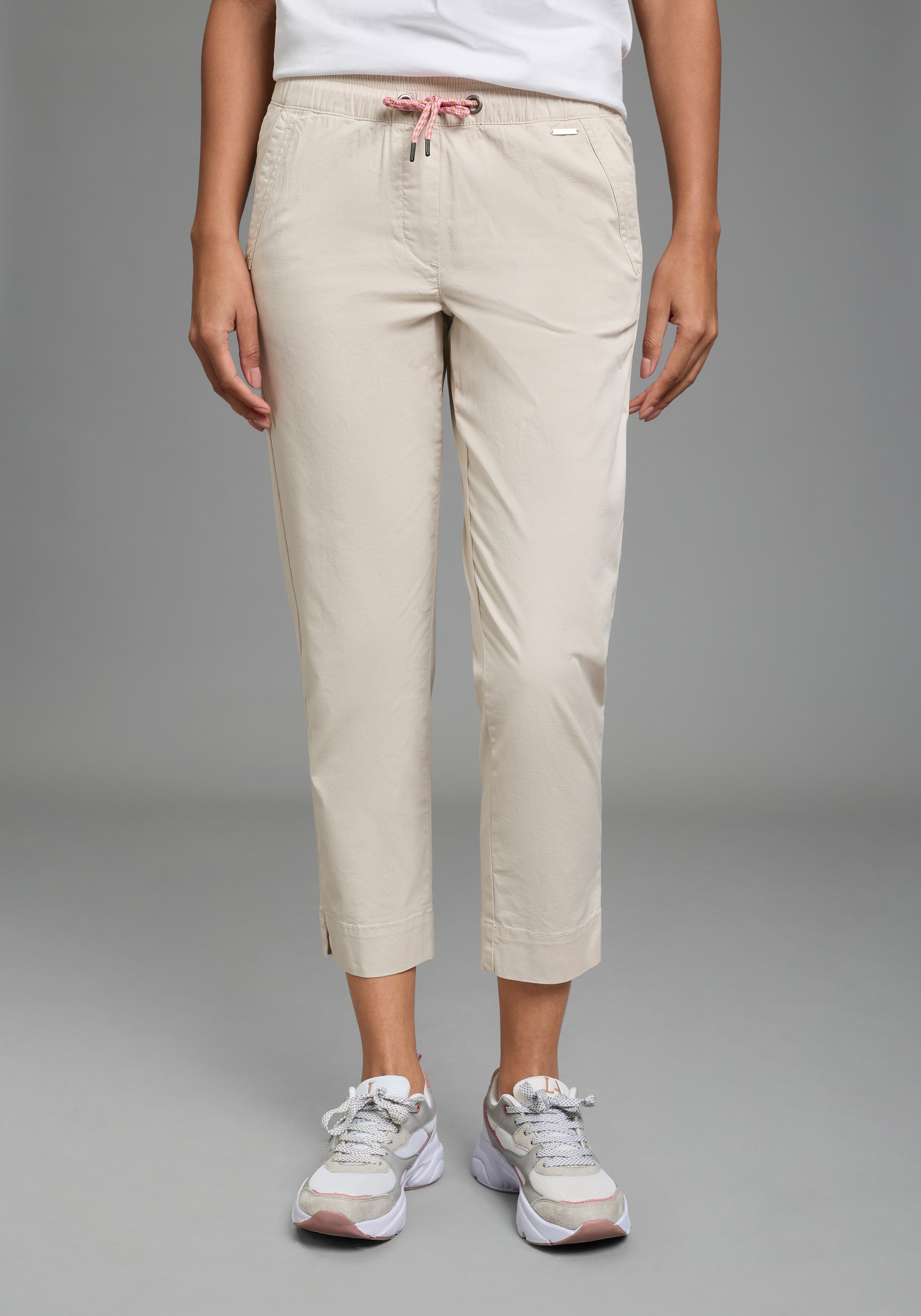 Laura Scott Chinohose Karottenhose, aus Baumwolle und Elasthan, mit Leisten günstig online kaufen
