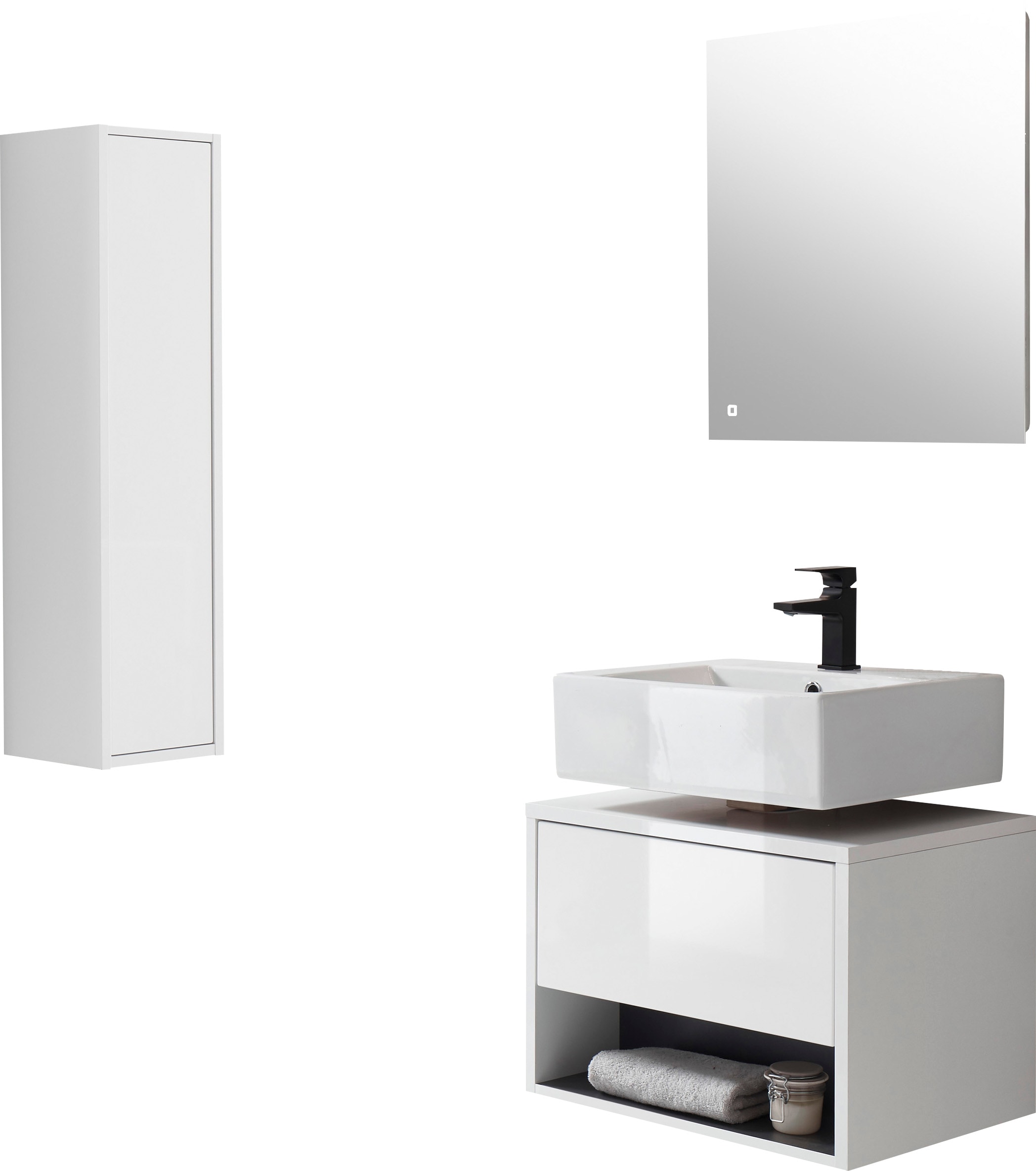 Home affaire 1100000002199 "Studio Line, Bad im modernen Design, 3-teiliges Badezimmer" 3 Stk. tlg.