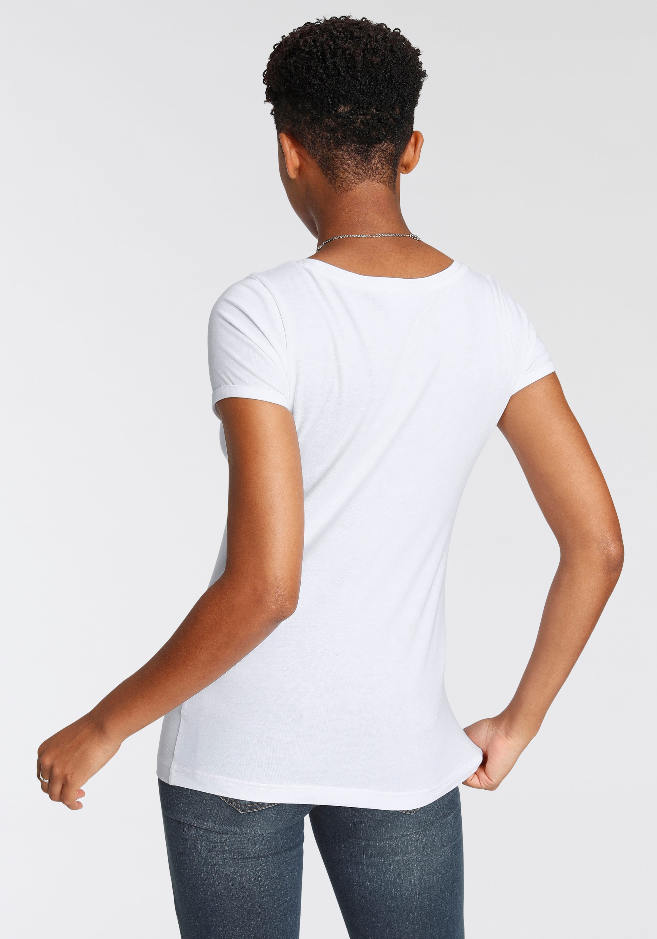 Arizona T-Shirt, Kurzarm, figurbetont, Basic-Stil, aus Baumwollmischung