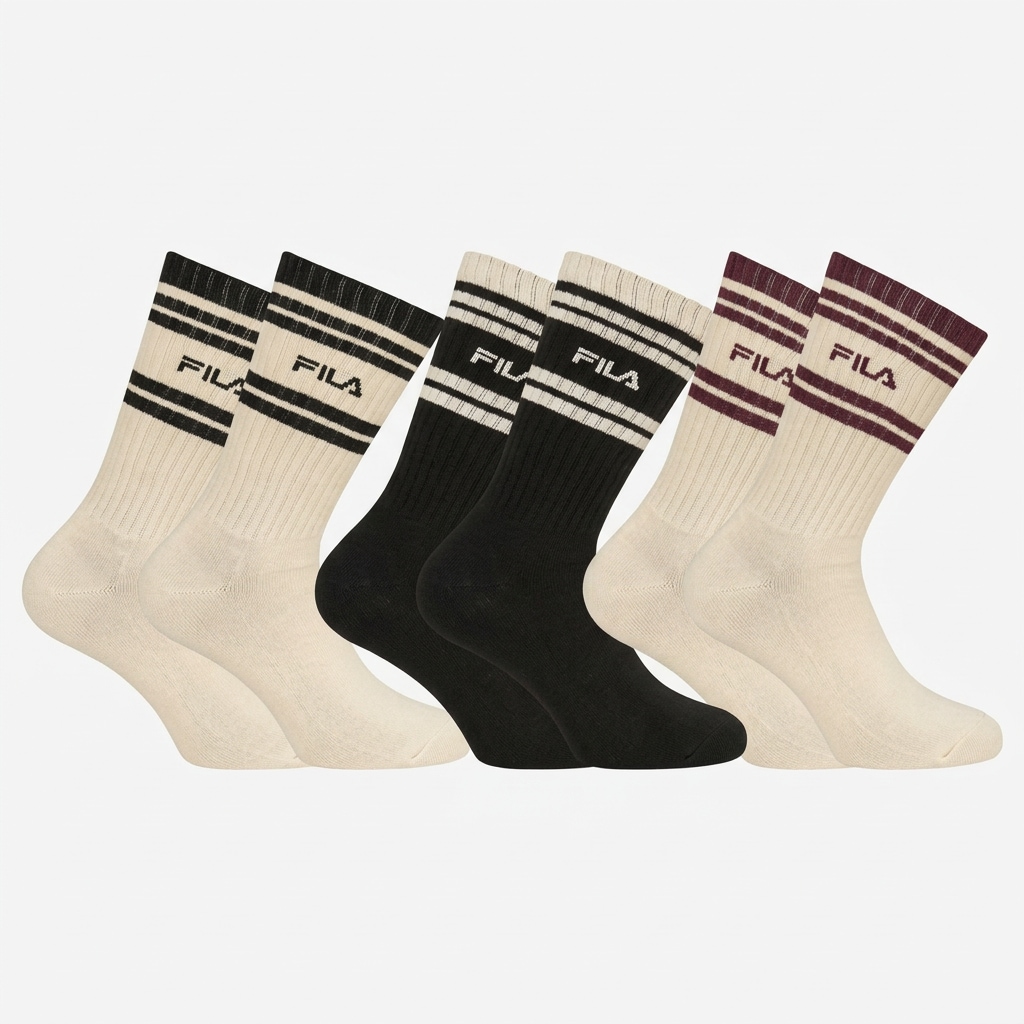 Fila Tennissocken »JUNIOR BOY LIFESTYLE NORMAL PLAIN SOCKS« 6 Paar,  mit sportlichem Streifenbund