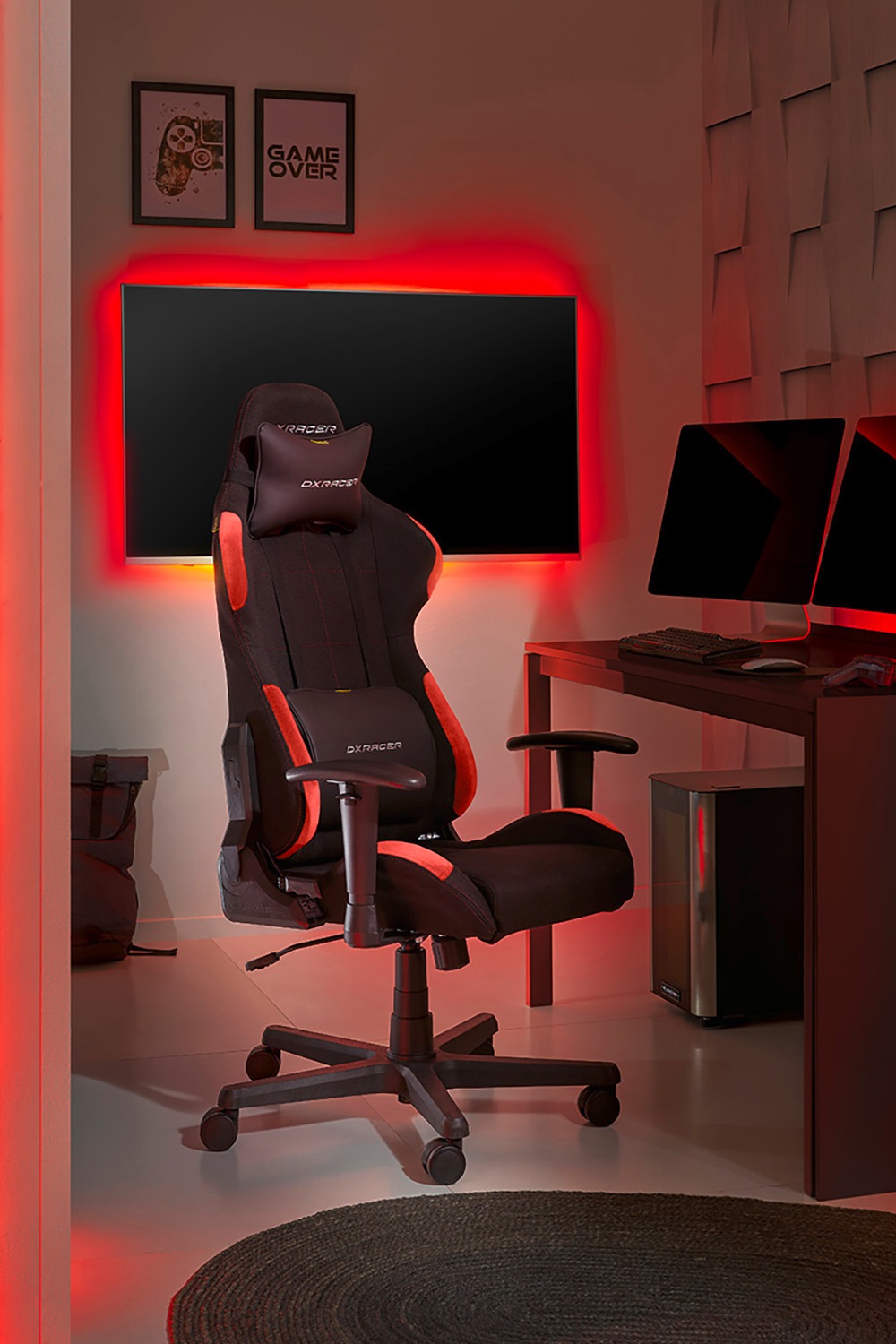 MCA furniture Gaming-Stuhl »DX Racer Formula Gamingchair«, (Set), 1 St., Stoff, Gaming,Racing,Design,Lordose,Kissen,Armlehne,drehbar,verstellbar