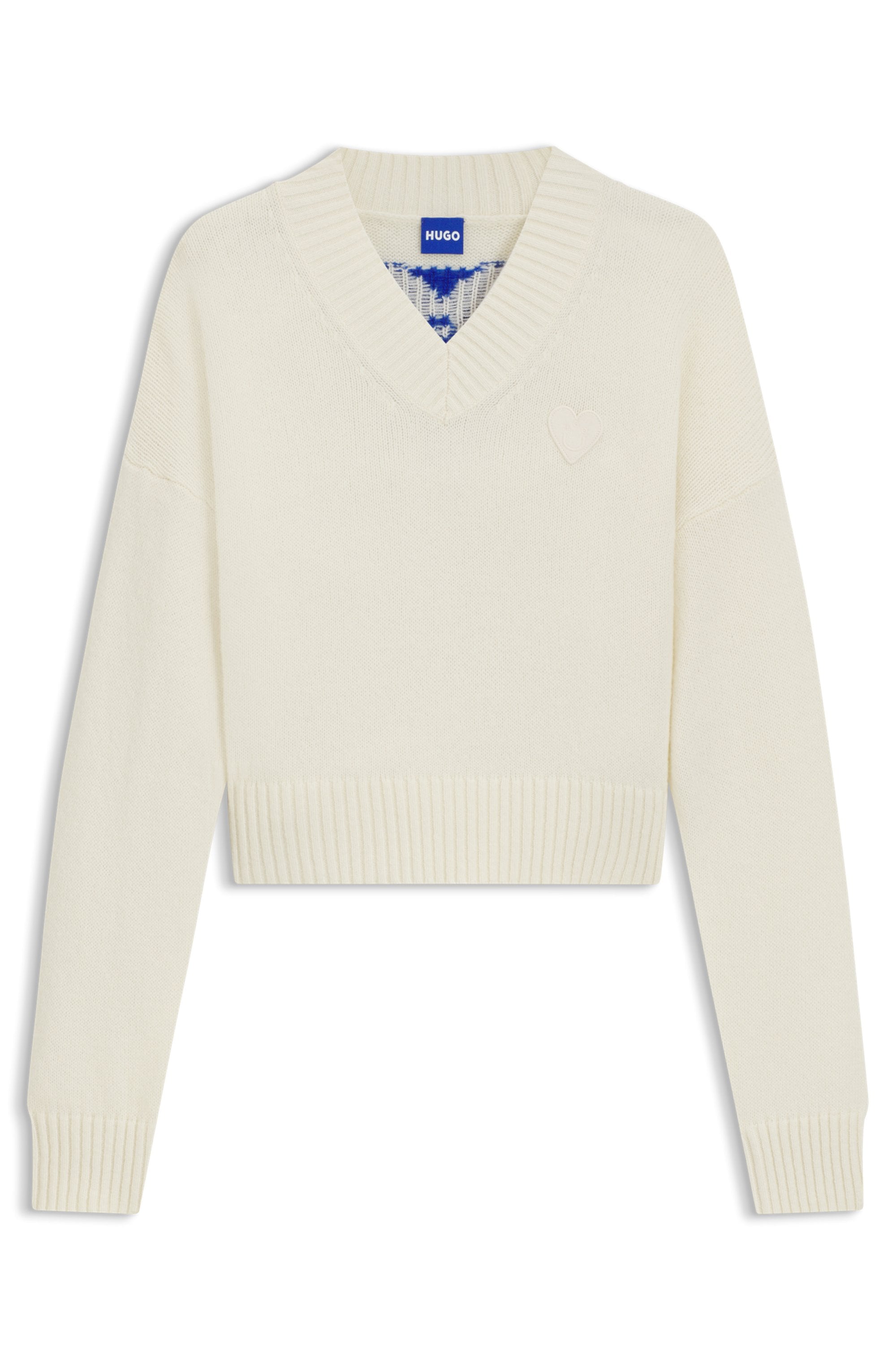 HUGO Blue Strickpullover »Scutie«, Relaxed Fit, in Cropped-Länge