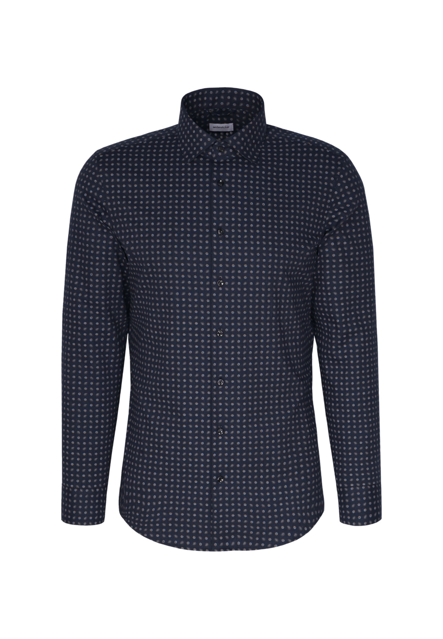 seidensticker Flanellhemd »Slim« Slim 1/1 Kentkragen Druck