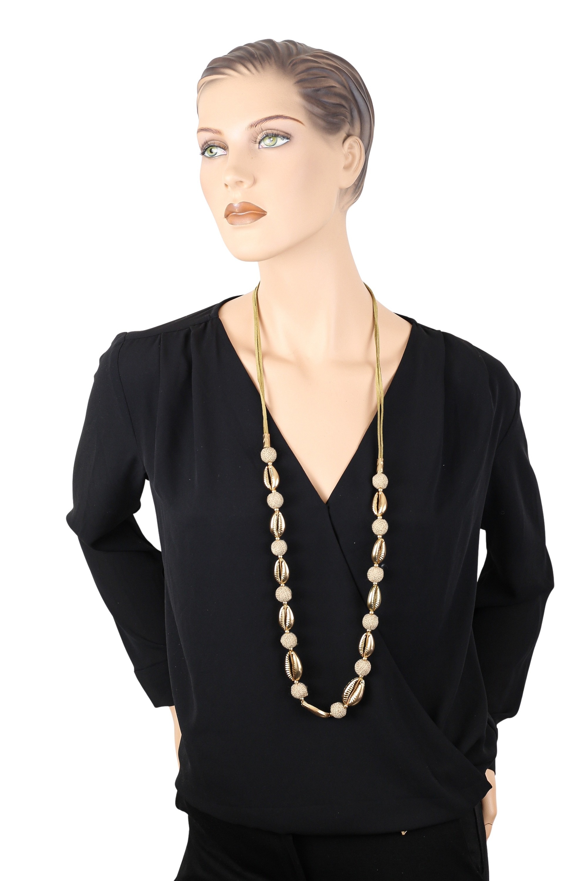 COLLEZIONE ALESSANDRO Lange Kette "Beachshell Glow", mit goldenen Muschelel günstig online kaufen