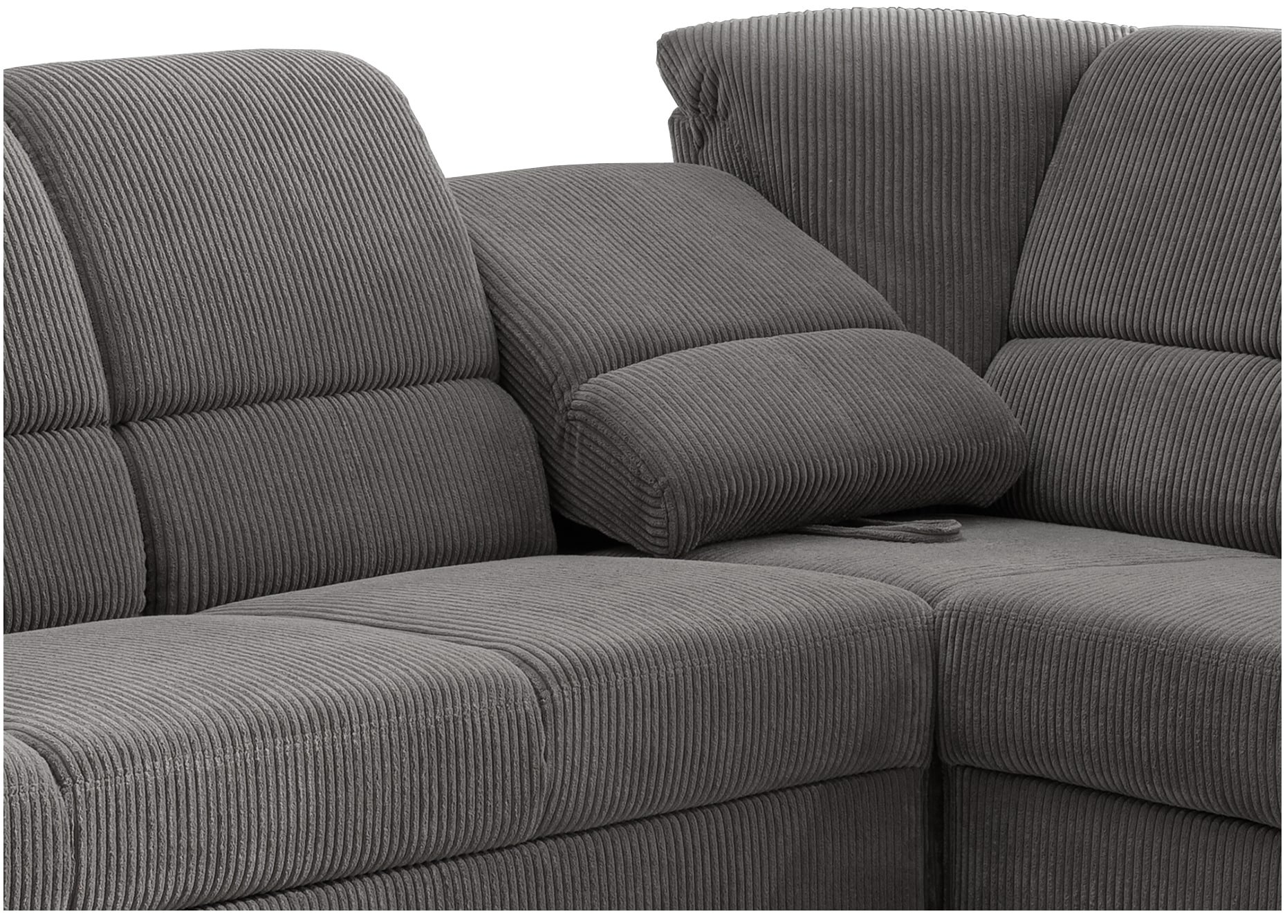 Home affaire Ecksofa »Pisa L-Form, mit Schlaffunktion, Stauraum, 2x höhenverstellbare«, Kopfstützen und Relaxfunktion im Eckelement