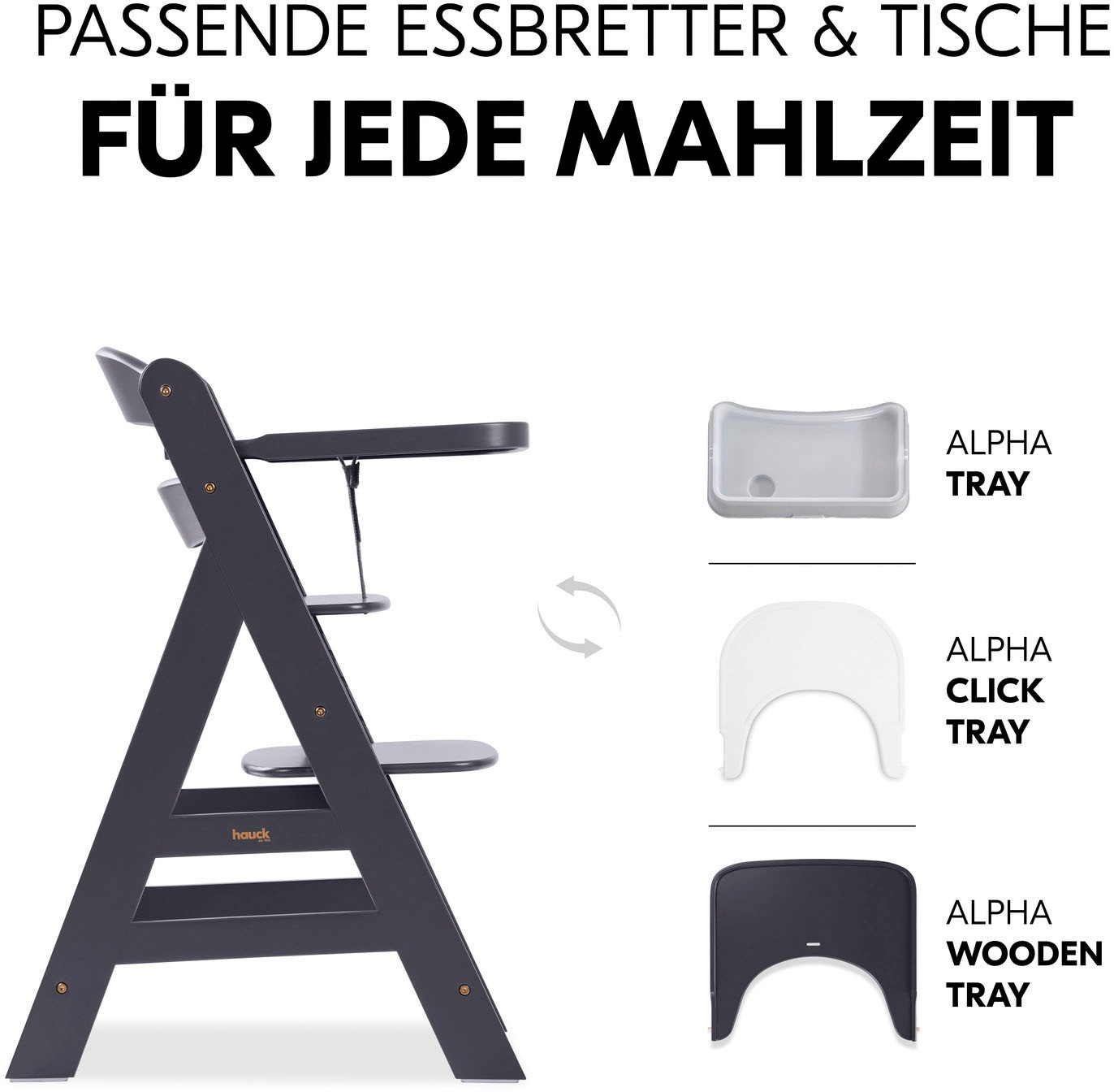 Hauck Hochstuhl »Alpha+, Dark grey«, FSC® - schützt Wald - weltweit