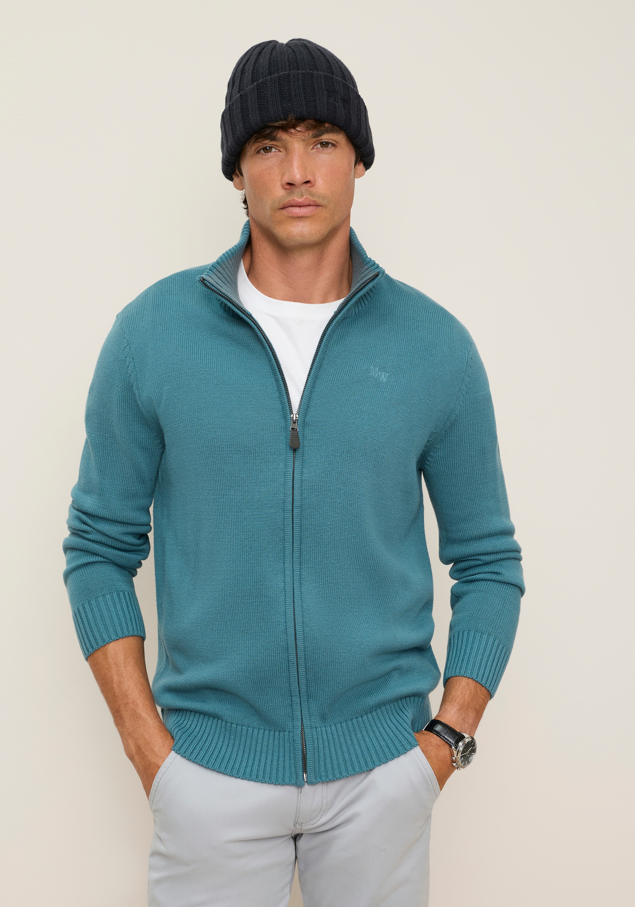 Mans World Strickjacke "in vielen Farben Preis- Leistungsbestseller" aus Baumwollmischung, bequeme Paßform