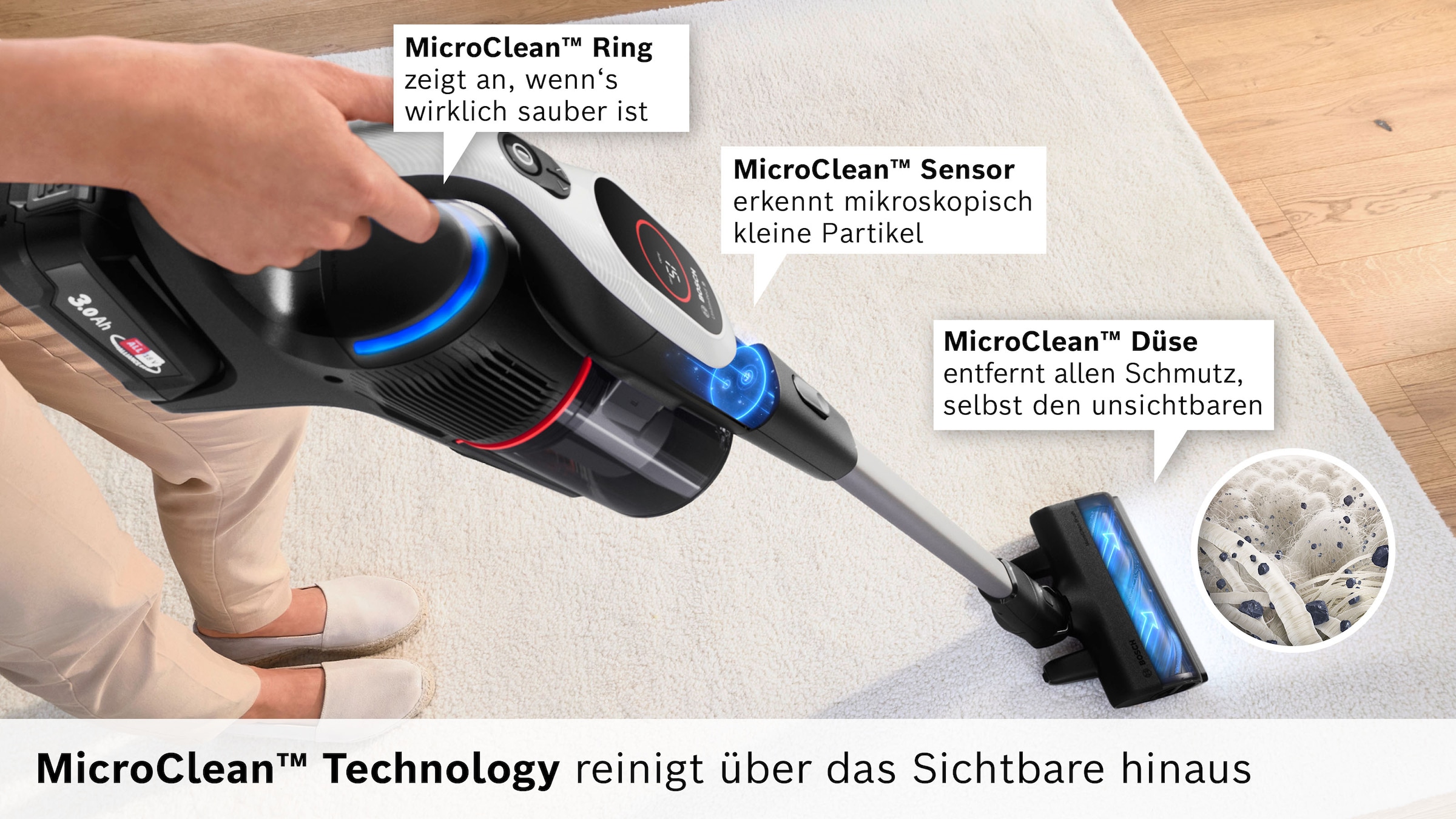 BOSCH Akku-Stielstaubsauger »BKS931BA« HEPA-Filtersystem, 10 Jahre Motorgarantie, Staubkomprimierung, weiß