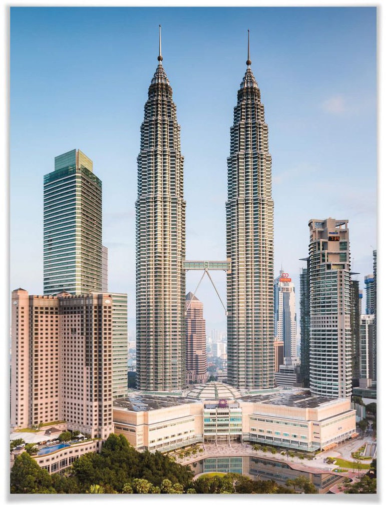 (1 St.), BAUR Wall-Art Gebäude, Towers ohne Lumpur«, | Poster Bilderrahmen »Petronas Poster Kuala