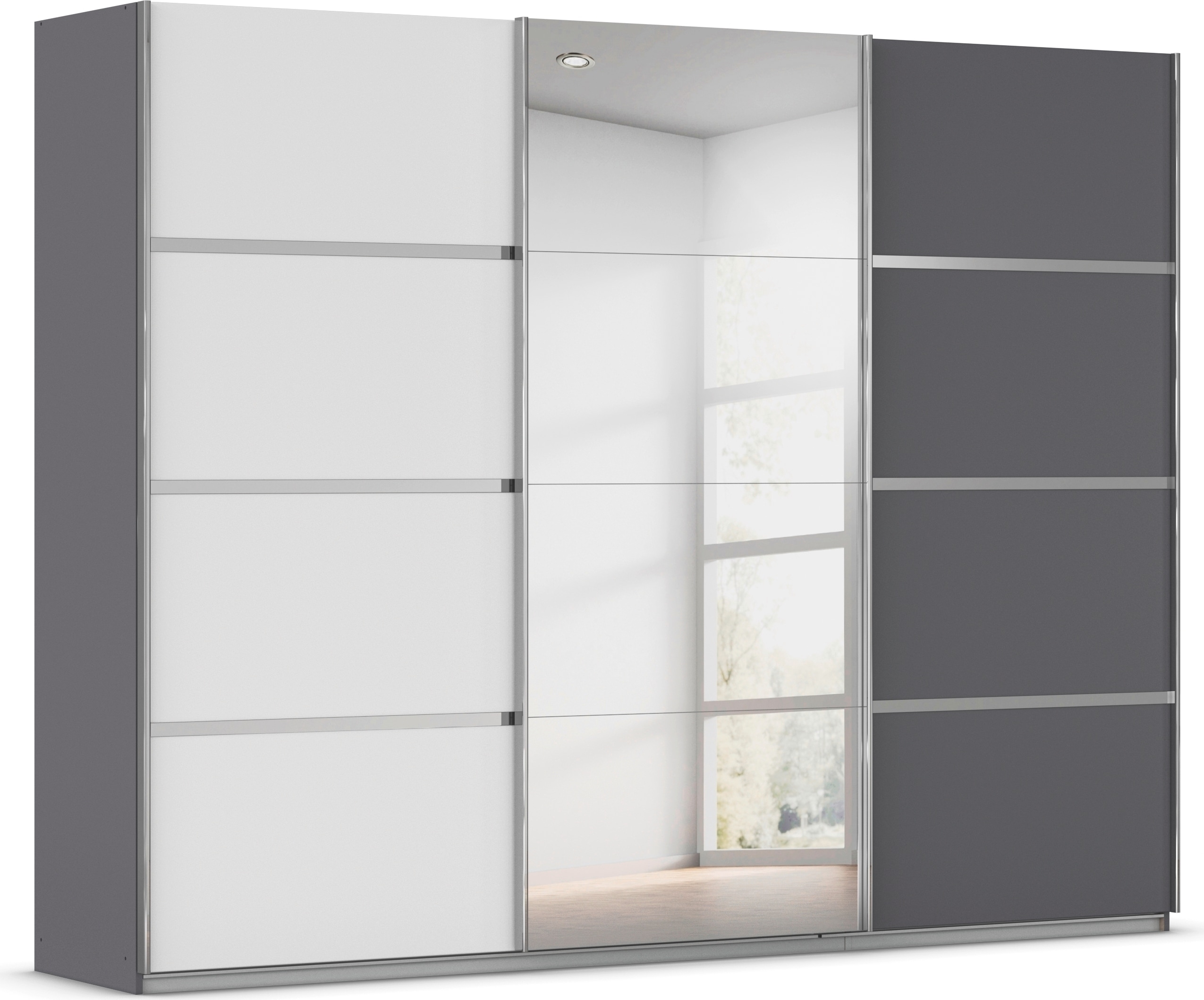 OTTO home Kleiderschrank "Mehrzweckschrank Aktenschrank Möbel Mietswohnung Schlafzimmer AVOLA" 3 verschiedene Ausstattungen BASIC/CLASSIC/PREMIUM (inkl. SOFT-CLOSE), mit eleganten Zierleisten in Chrom, Schwarz oder Weiß MADE IN GERMANY
