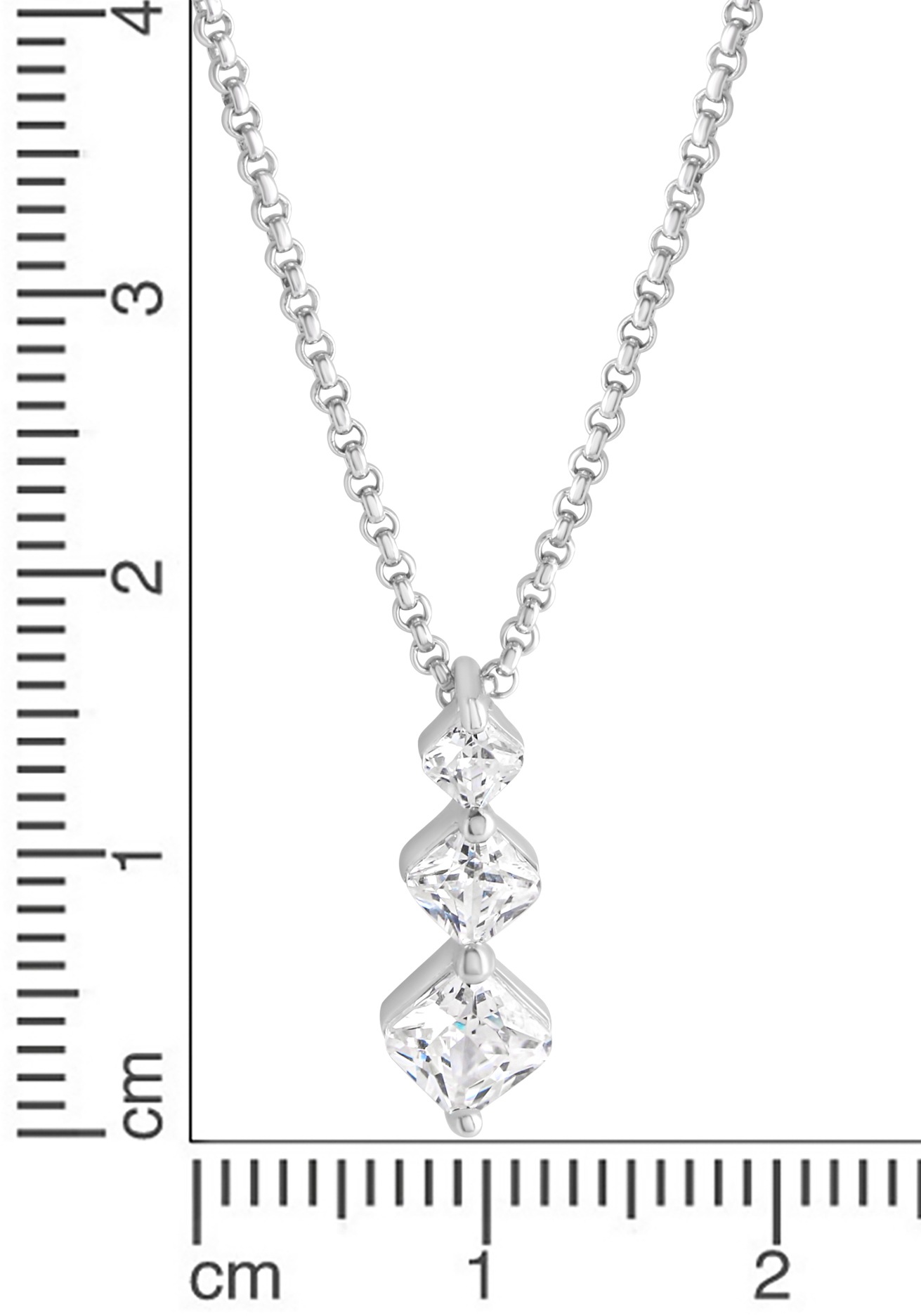 Firetti Kette mit Anhänger »Schmuck Geschenk Silber 925 Halsschmuck Halskette Erbskette Stäbchen«, mit Zirkonia (synth.)