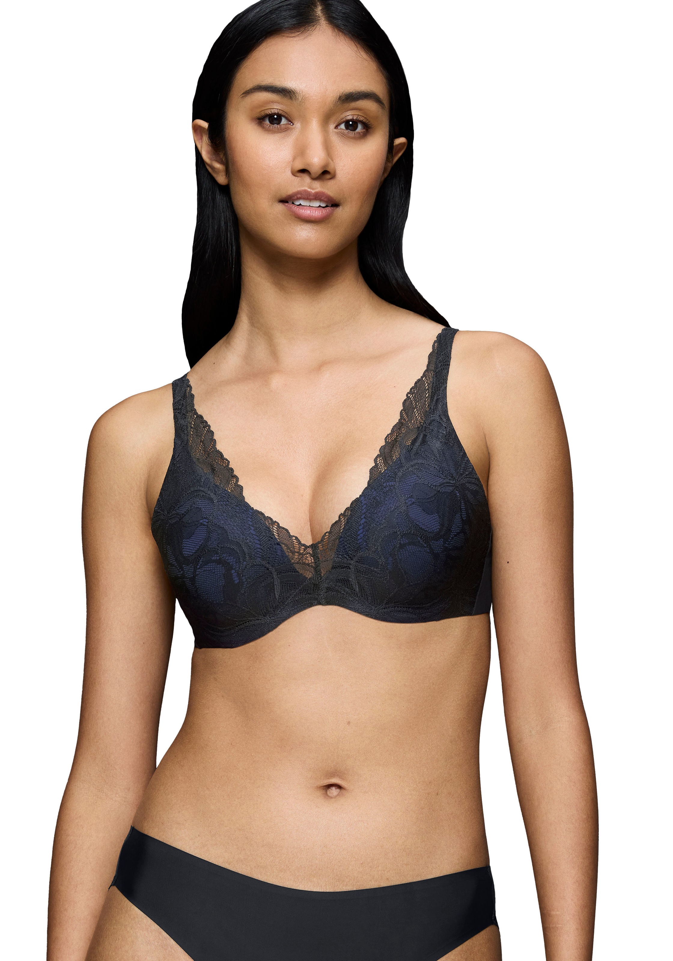 Bügel-BH TRIUMPH "Body Make-Up Illusion Lace", Damen, Gr. 85, Cup E, schwarz, Microtouch, Obermaterial: 51% Polyamid, 35% Polyester, 14% Elasthan, leicht glänzend, unifarben, BHs Bügel-BH, mit Stretch-Spitze und Lifting-Effekt 9