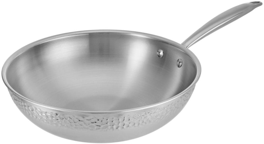 RESTO Kitchenware Wok "Crater tiefe Pfanne aus Tri-Ply (Edelstahl + Aluminium + Edelstahl)", Edelstahl 18/10, (1 tlg.), 