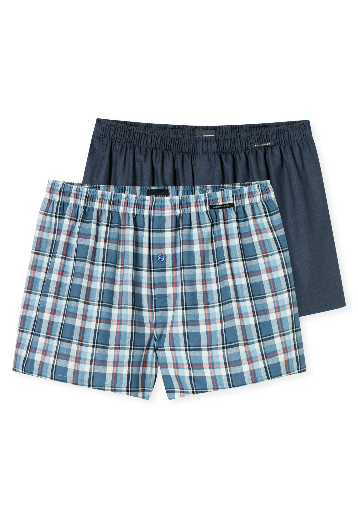 Schiesser Webboxer »"Boxershorts Multipacks"«, (2er Pack), Elastischer Bund mit kleinem SCHIESSER Logo