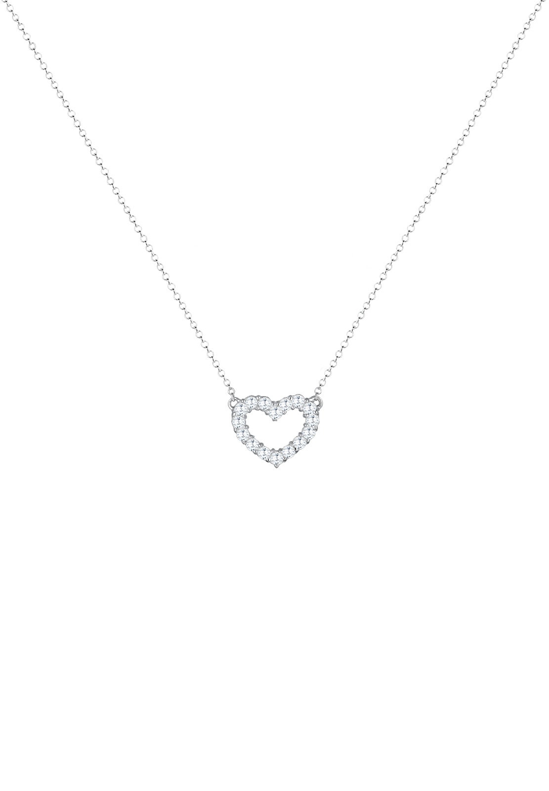 Elli Collierkettchen »Herz Zirkonia Weiß 925 Sterling Silber«