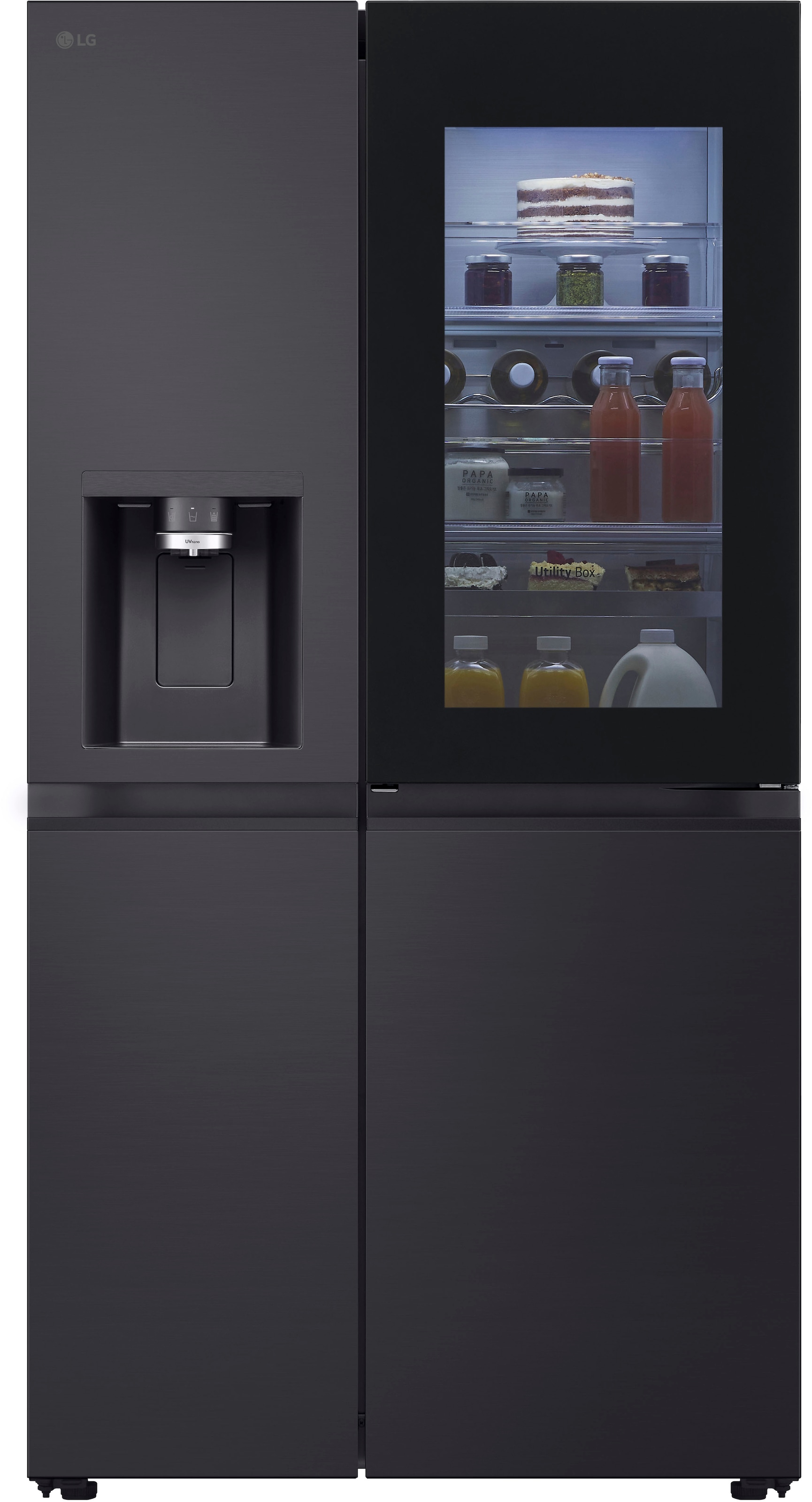 LG Side-by-Side X-Serie »GSXE90EVAD«, großes Wein- und Flaschenregal