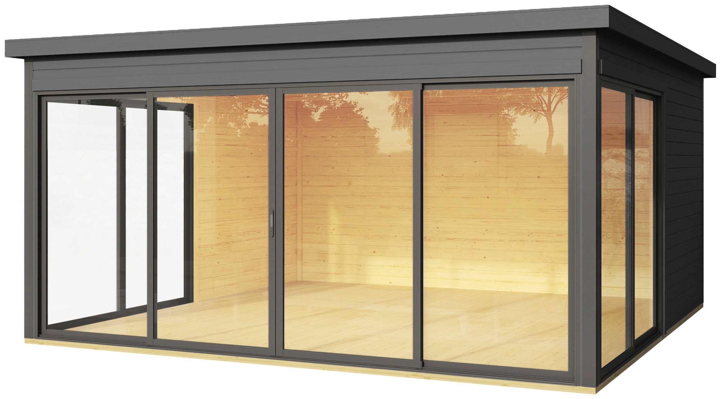 LASITA MAJA Gartenhaus "DOMEO 5 CARBONGRAU/ANTHRAZIT" Fundamentmass 4180 x günstig online kaufen